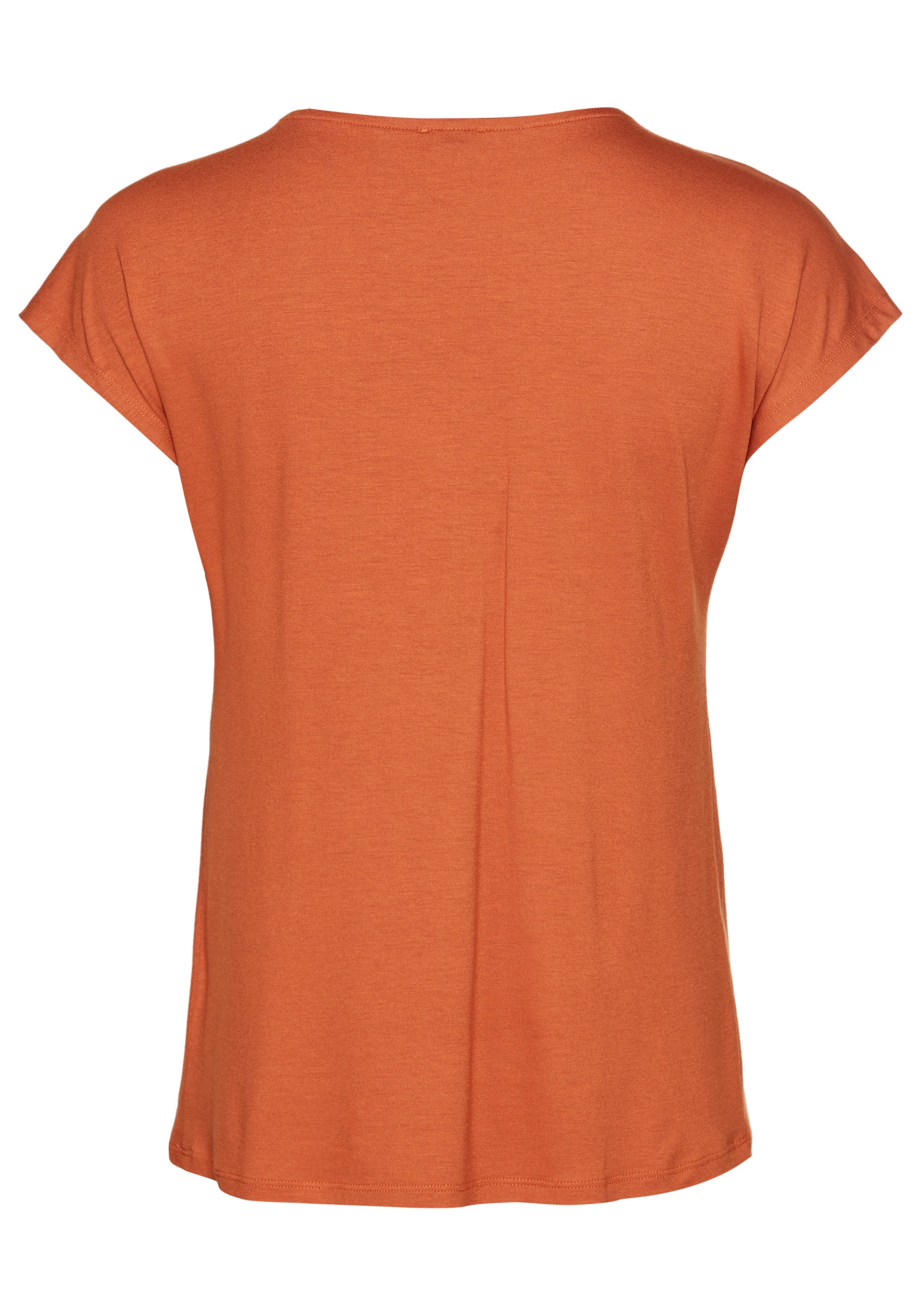 Laura Scott Kurzarmshirt mit schmückendem Knopf in Perlmutt-Optik