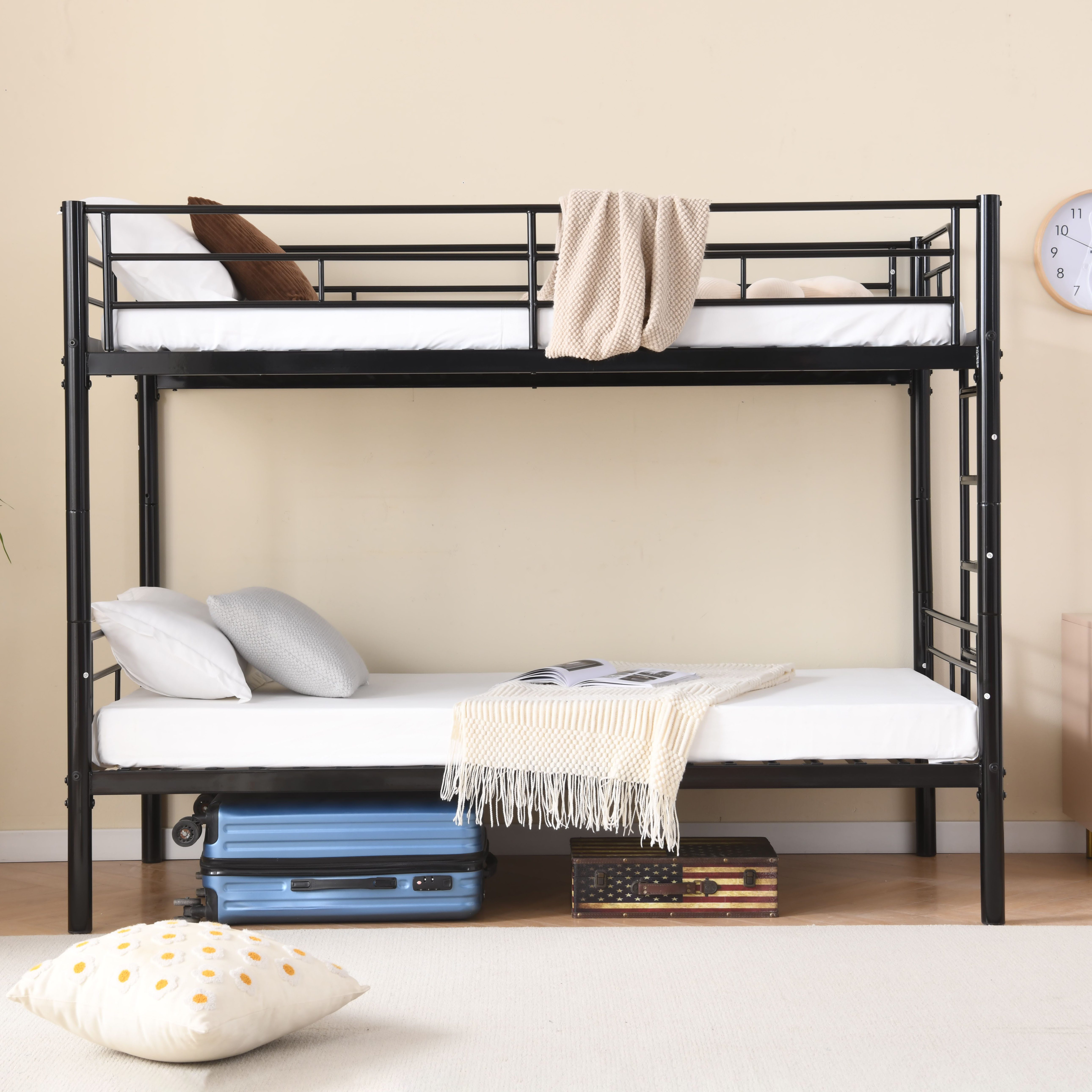 OKWISH Metallbett mit Sicherheitsgeländer (Etagenbett, Kinderbett, günstig online kaufen