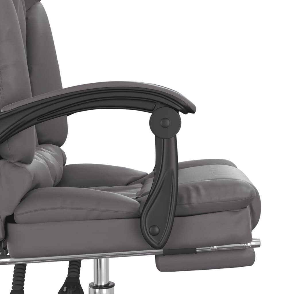 Massagefunktion Grau Homeoffice Bürosessel Grau Kunstleder Bürostuhl mit Bürostuhl vidaXL | Grau