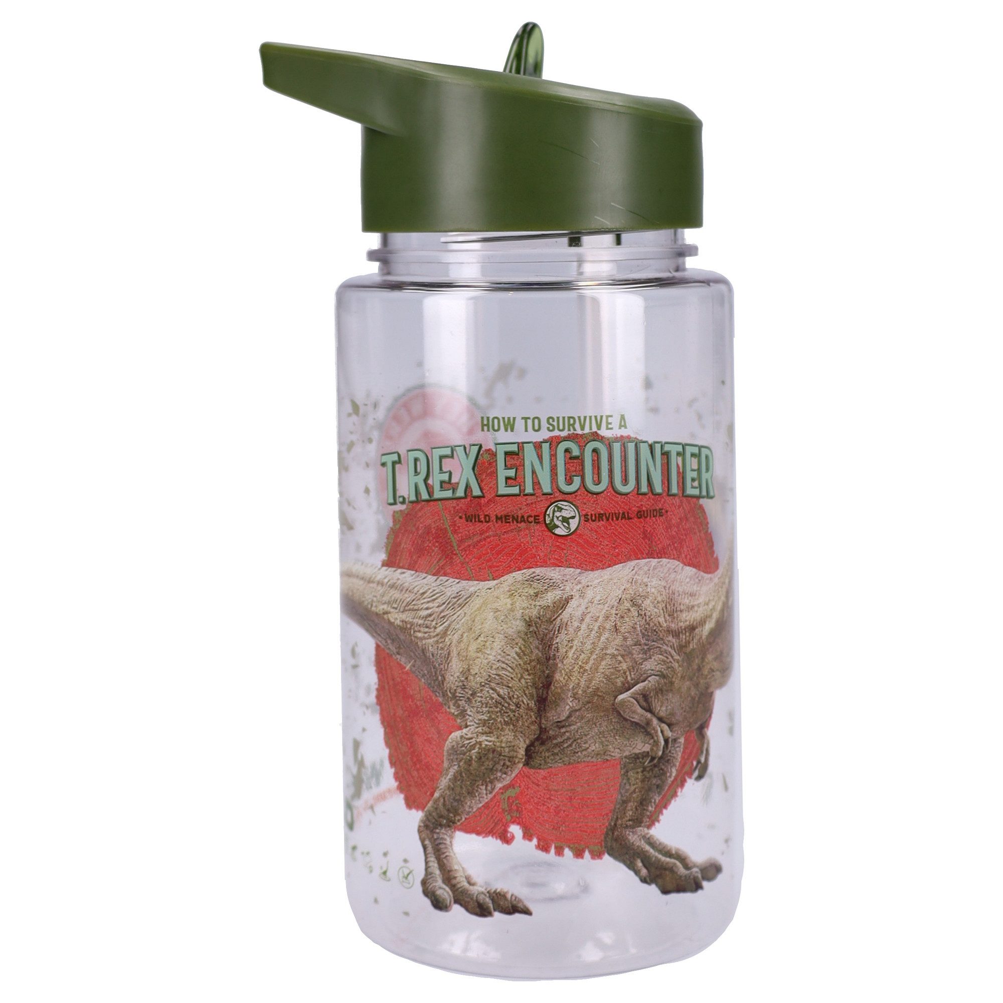 Jurassic World Trinkflasche Trinkflasche 450 ml Kinderflasche Wasserflasche mit Trinkhalm