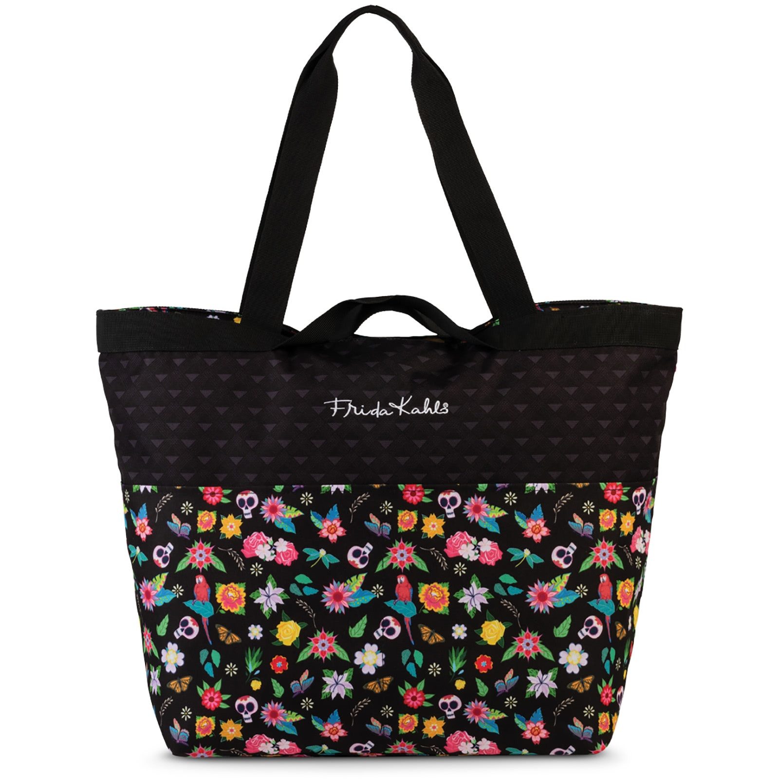 Frida Kahlo Shopper Frida Kahlo Shopper Polyester schwarz (Shopper), Damen Shopper Polyester, schwarz ca. 48cm x ca. 40cm