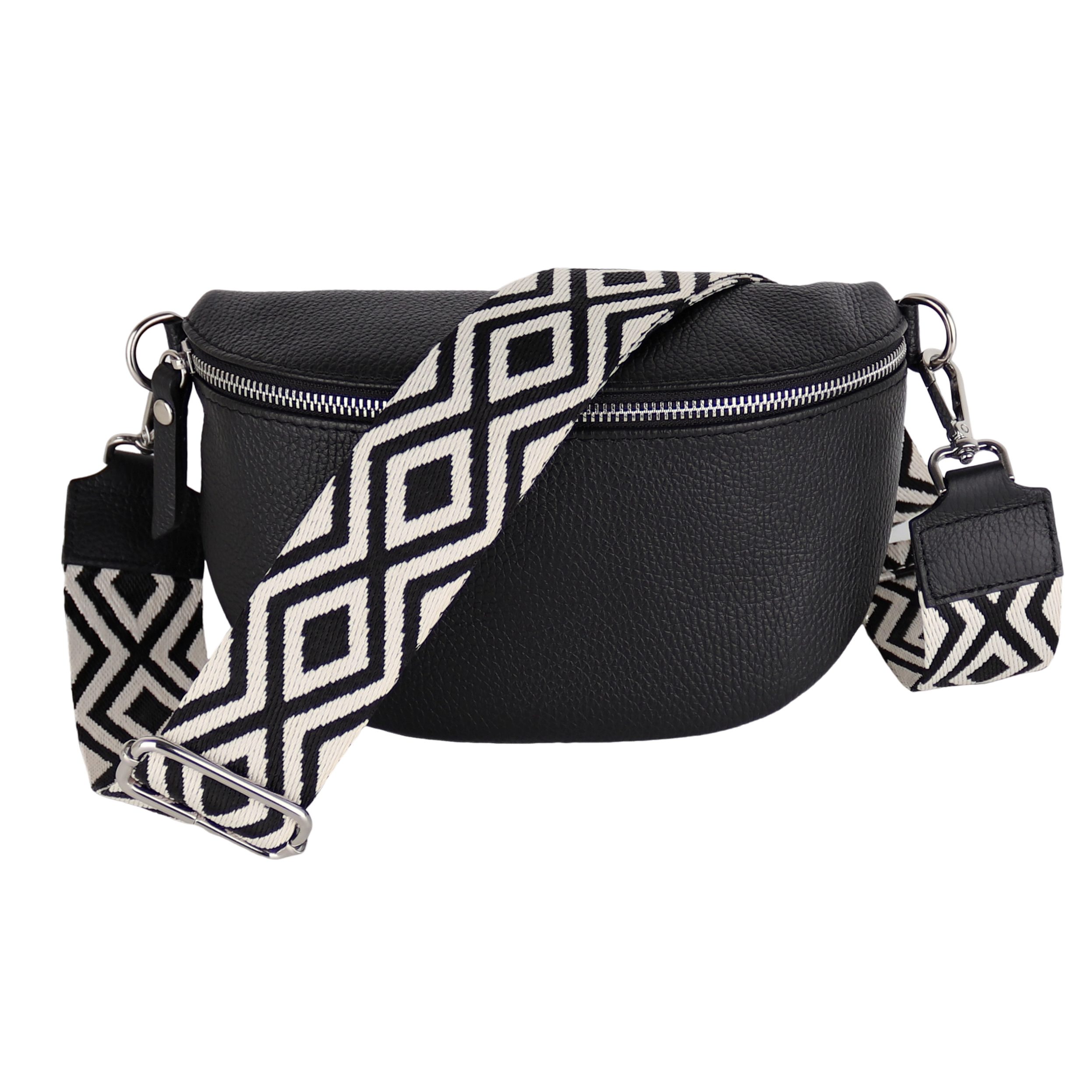 Bauchtasche Damen, Echtleder, Leder, Made in Italy, Umhängetasche, Brusttasche