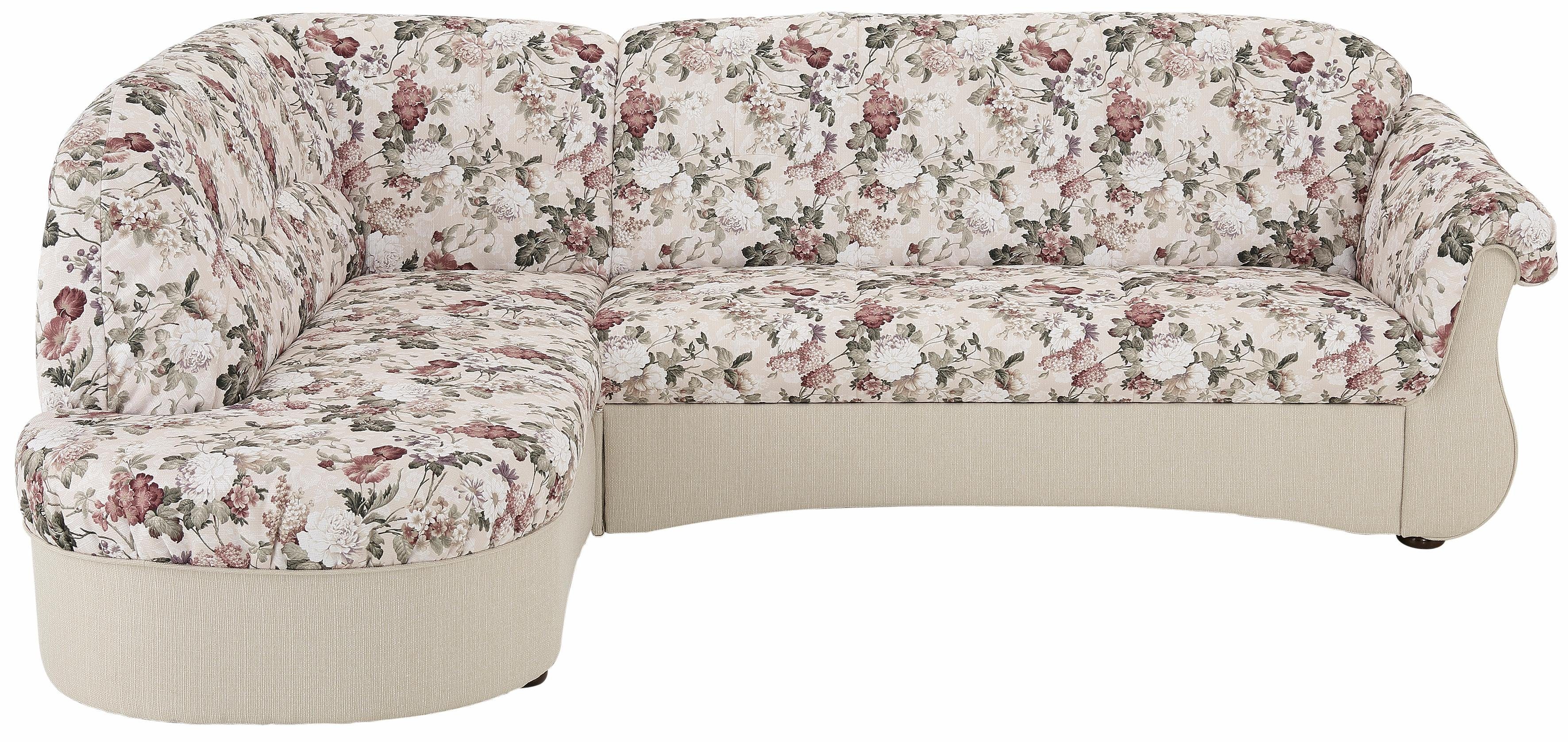 HOME AFFAIRE Ecksofa WYK mit Blumen-Bezug (in beige)