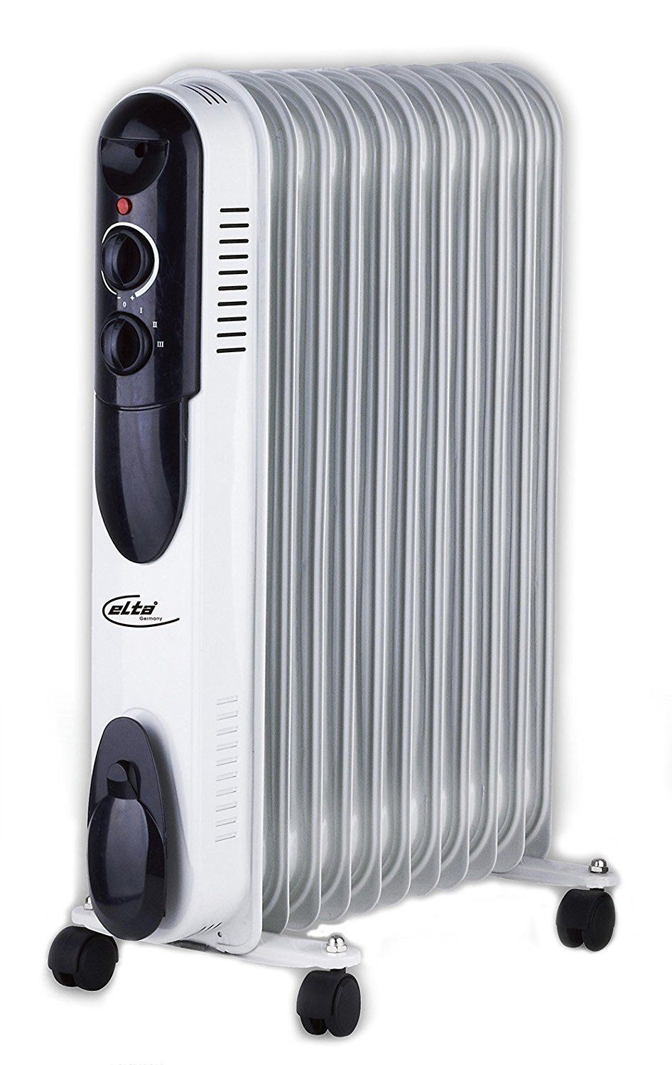 Elta Ölradiator mit 11 Rippen, 3 Heizstufen, regelbarer Thermostat, Überhitzungsschutz, Kippschutz