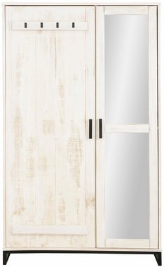 Home affaire Garderobenschrank »Santos« mit besonderen Türfronten und 1 Spiegel, viele Stauraummöglichlkeiten, Höhe 180 cm