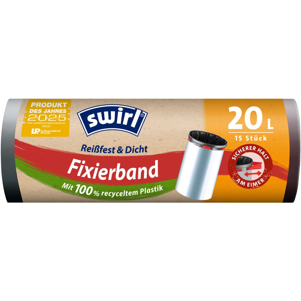 Swirl Мусорные урны Swirl® Fixierband-Müllbeutel 20 L Reißfest & Dicht