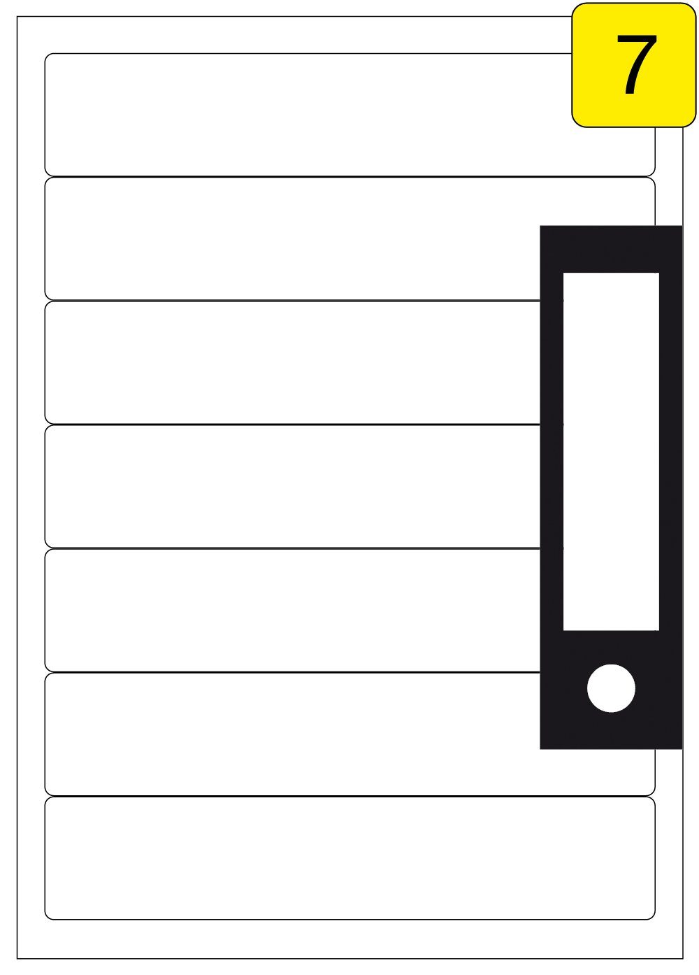 Livepac Office Etiketten 175 Etiketten / 25 Blatt DIN A4 / Größe: 192x39 / Ordner-Rückenschilde