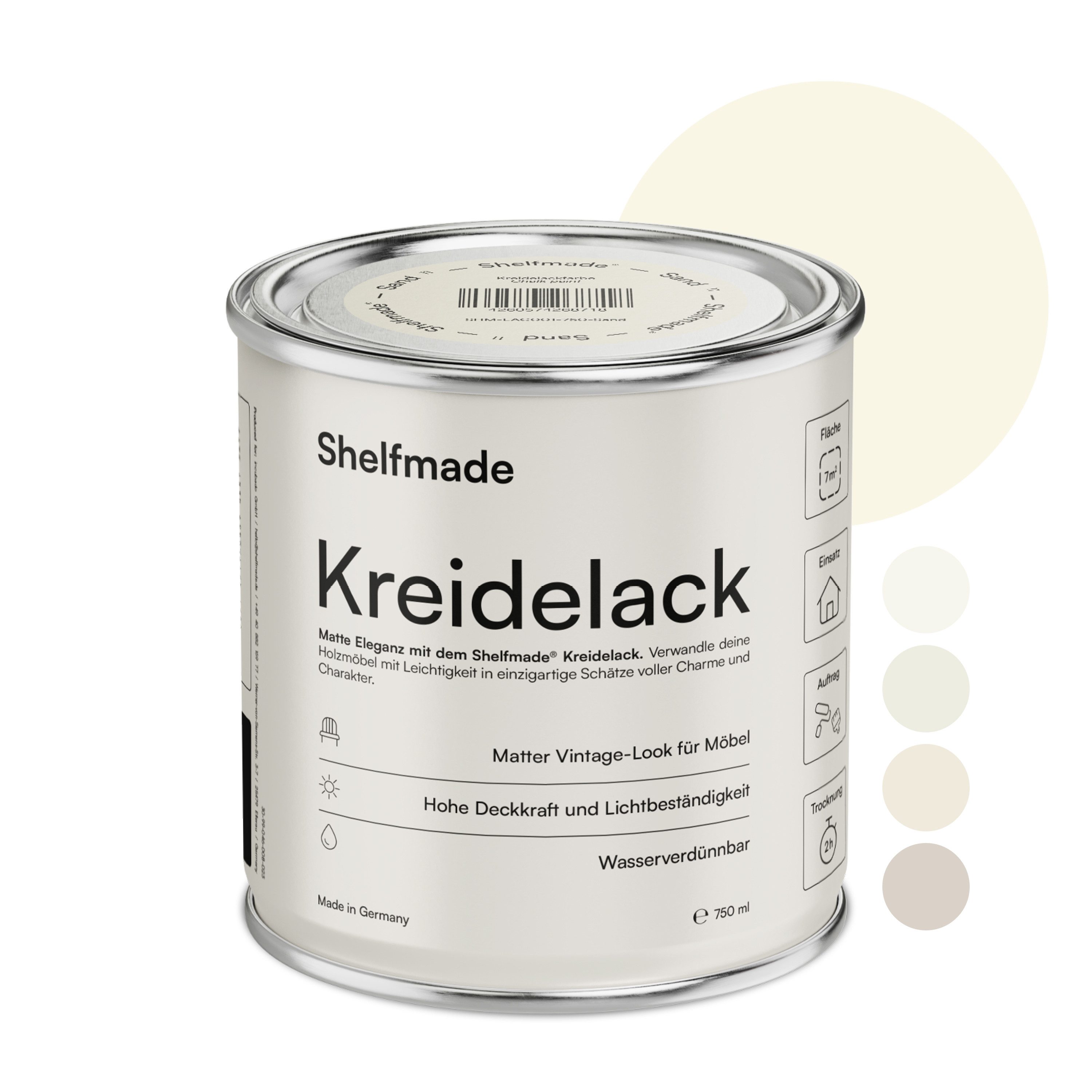 shelfmade Kreidefarbe Kreidefarbe Möbel Shabby Chic Holzlack DIY - Chalk Paint matter Look