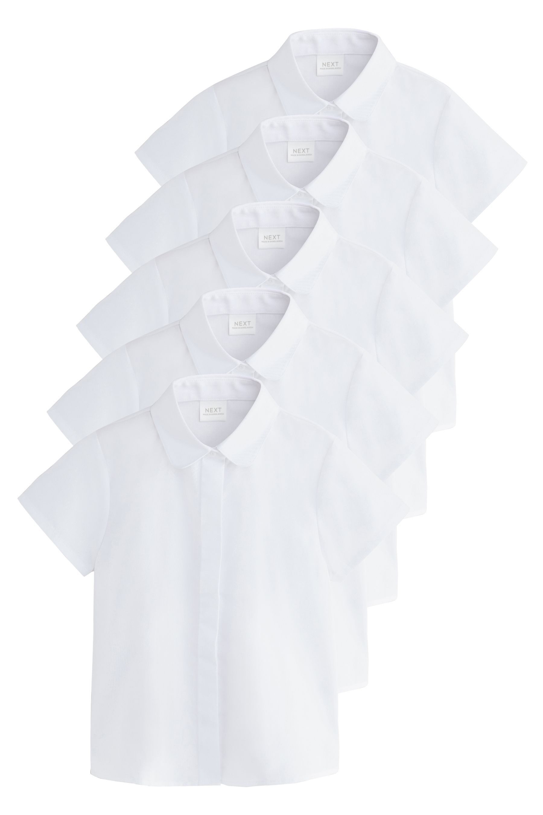 Next Kurzarmbluse Kurzärmelige Schulhemden, 5er-Pack (5-tlg)
