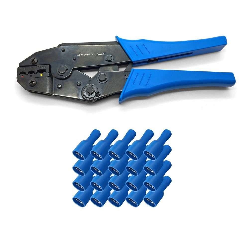 6,3 6 - 100 - 0,5 ARLI x 0,8 Zange Flachsteckhülsen mm² blau - mm² Crimpzange Presszangen Handcrimpzange Crimpzange x ARLI mm 1,5 + 2,5