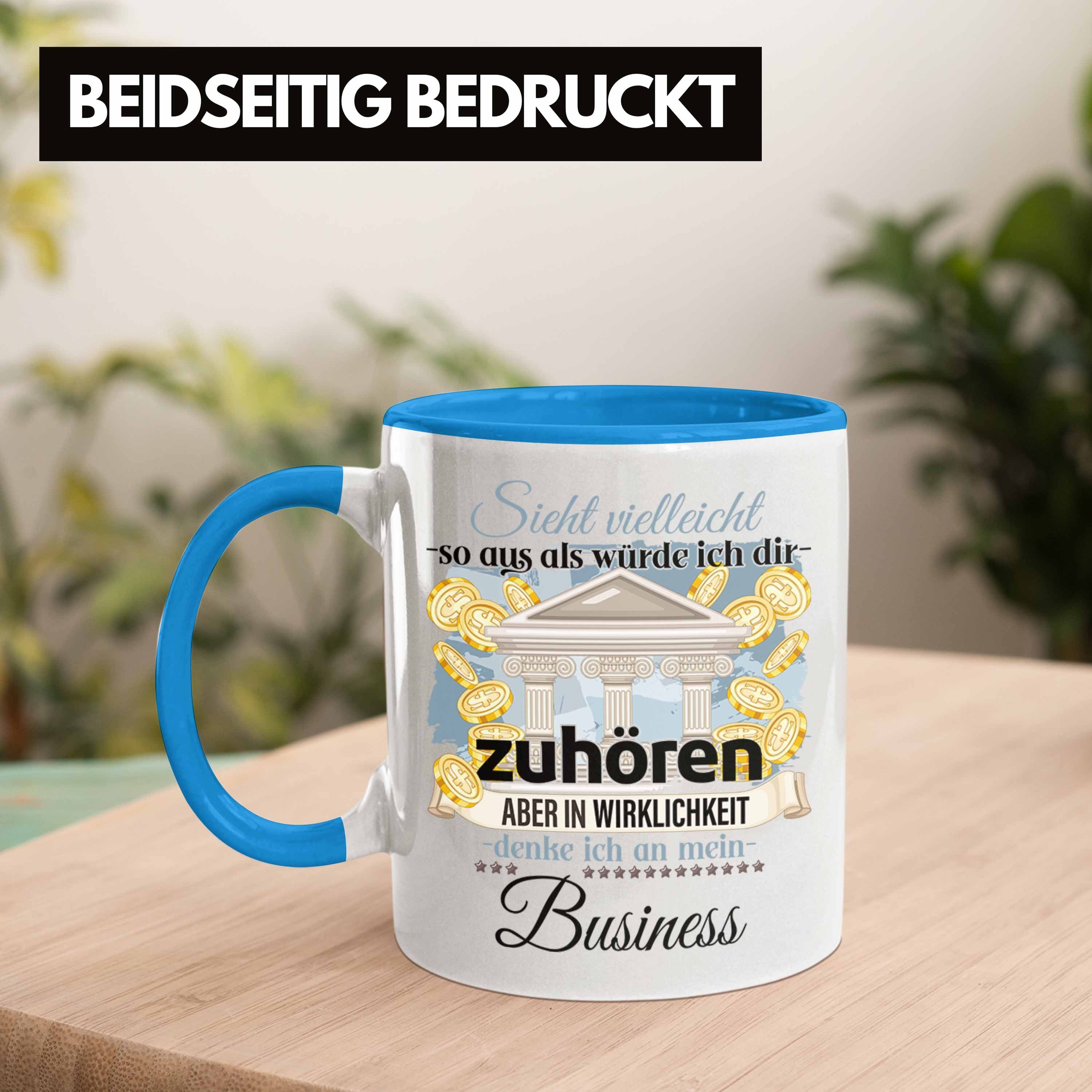 Geschenk Tasse Blau Trendation Tasse Entreprene Trendation Selbstständiger Geschäftsfürher -