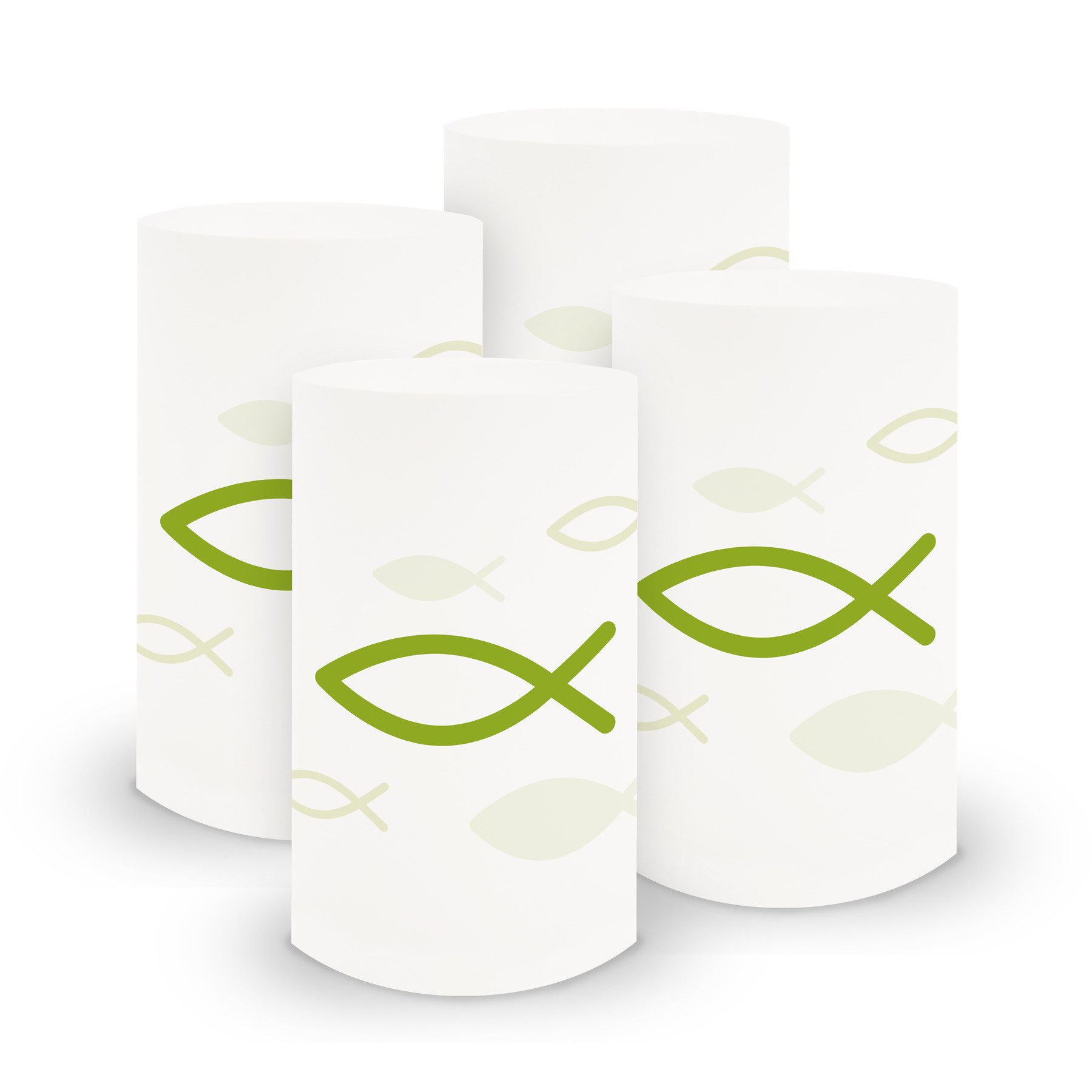 itenga Windlicht itenga 6x Windlicht klein Fisch grün Kommunion Konfirmation Taufe