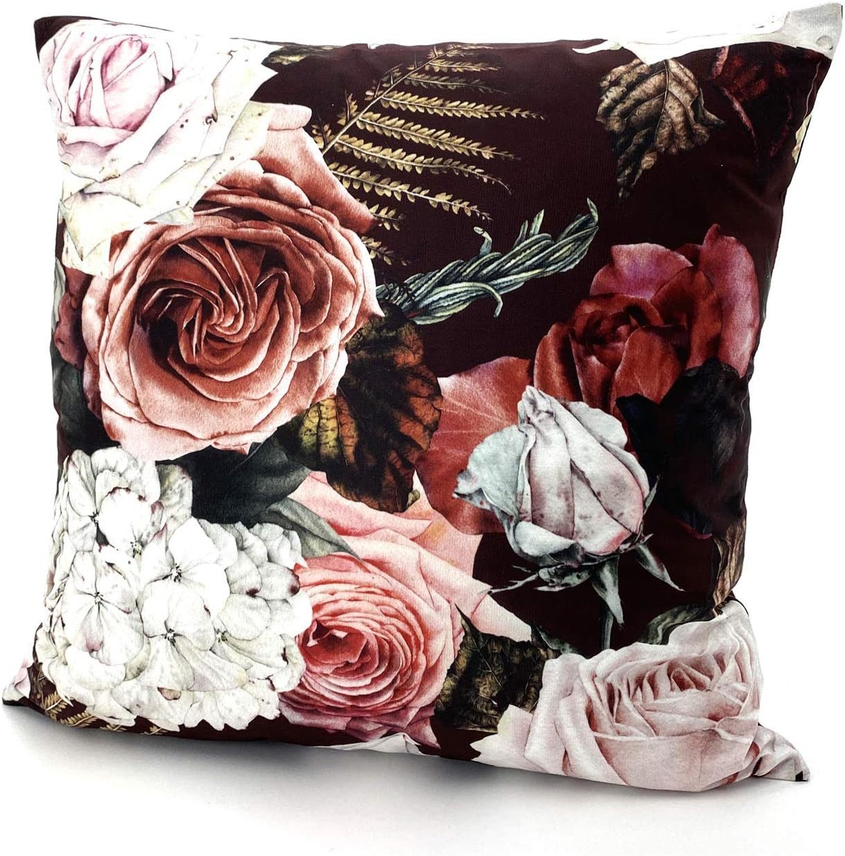 heimtexland Dekokissen Vintage Deko Kissenhülle Samt Blumen Kissenbezug, hochwertiger Deko Kissenbezug I Vintage I geblümt I bedruckt