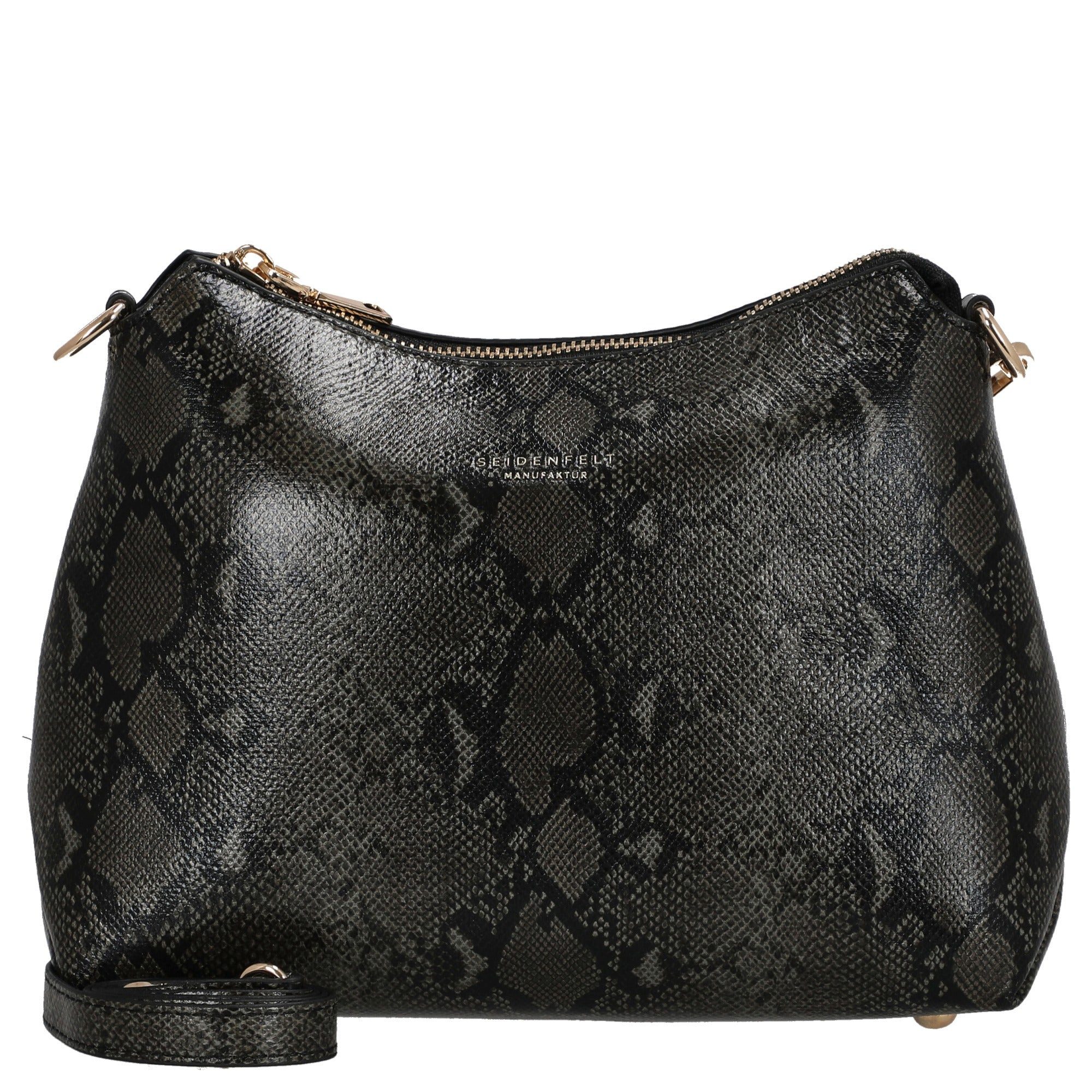 Seidenfelt Manufaktur Umhängetasche Lilleby Midi - Umhängetasche 24.5 cm (reptile dark green)