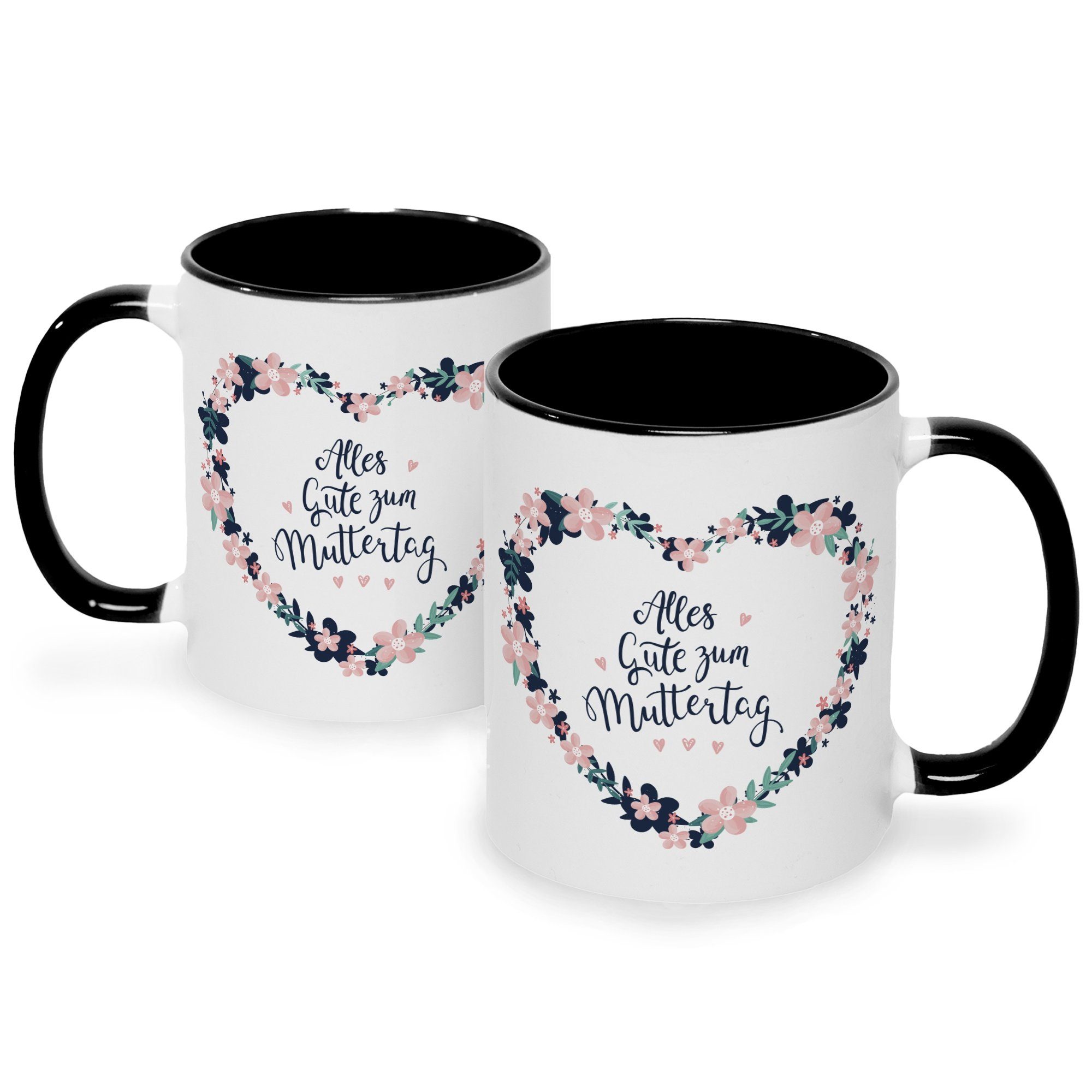 Tasse Mama für Tasse Spruch Keramik, mit Geschenk Muttertag, Muttertag zum GRAVURZEILE bedrucktes Weiß Schwarz Bedruckte zum Alles - gute