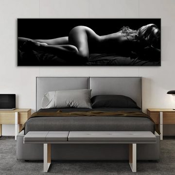 TPFLiving Kunstdruck (OHNE RAHMEN) Poster - Leinwand - Wandbild, Aktbild / Aktfotografie - Wanddeko Schlafzimmer - (Stilvolle Erotik in 13 Größen bis zu 80 x 240 cm zur Auswahl), Farben: scharz-weiß - Größe: 20x40cm