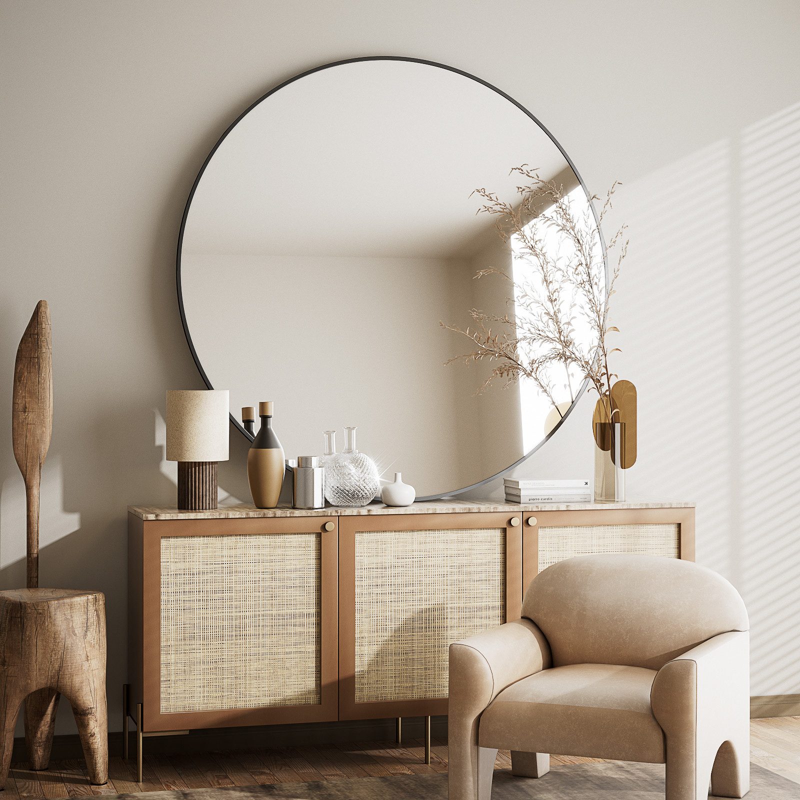 BEAUTYPEAK Wandspiegel Rundspiegel große Dekoration Badezimmer Spiegel (50c günstig online kaufen