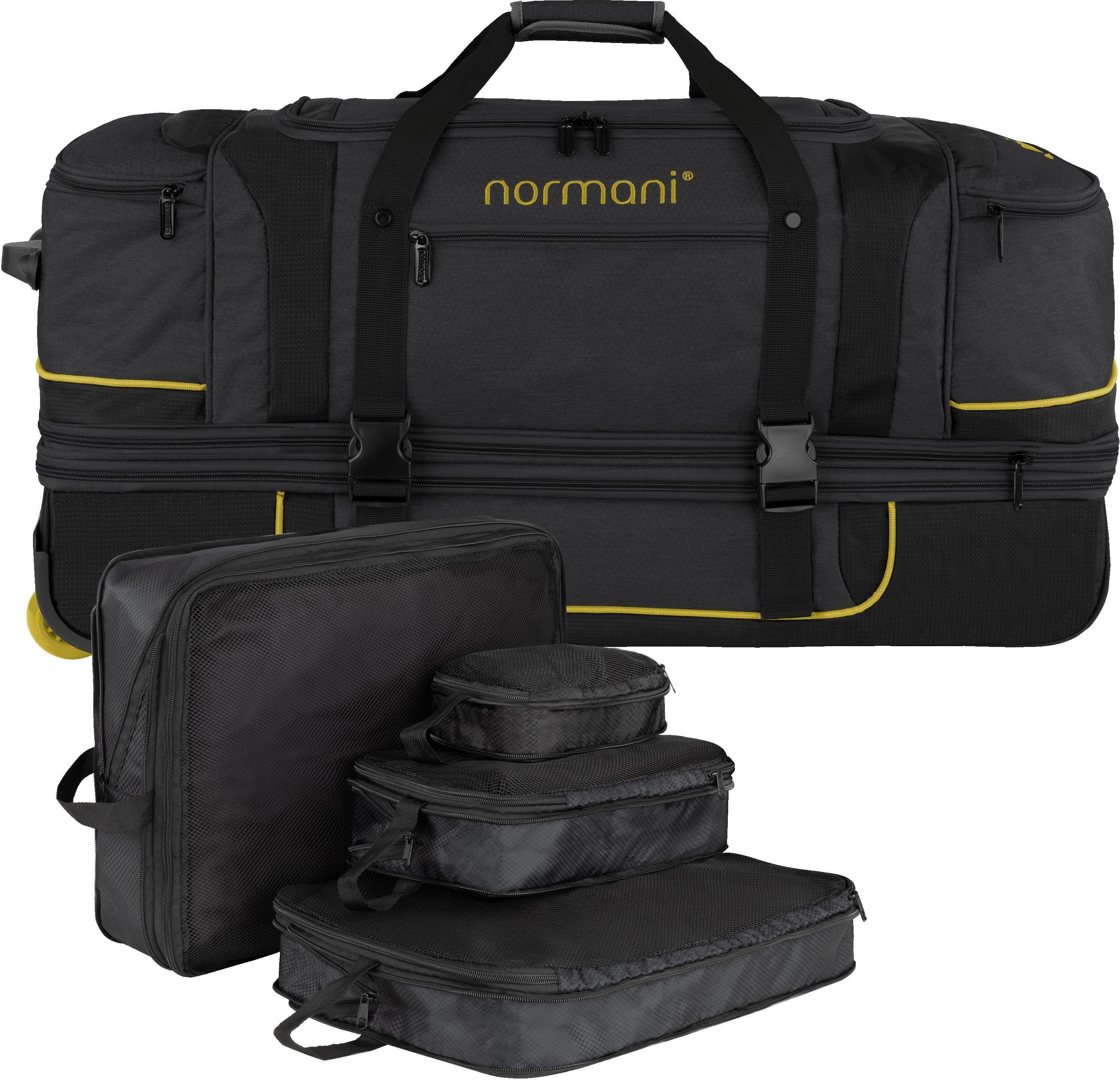 normani Reisetasche Reisetrolley 120-150 L mit Kleidertaschen, XXL Reisetrolley erweiterbar von 120 auf 150 Liter