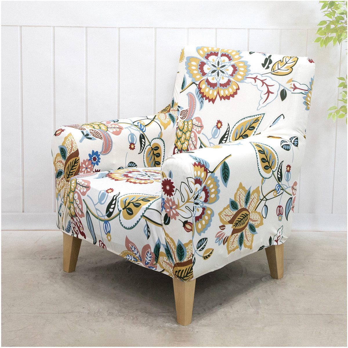 Qelus Sesselhusse Stretch Sofa Überzug Sesselbezug Waschbare Mit Armlehne Wohnzimmer, Elastisch Sessel überzug