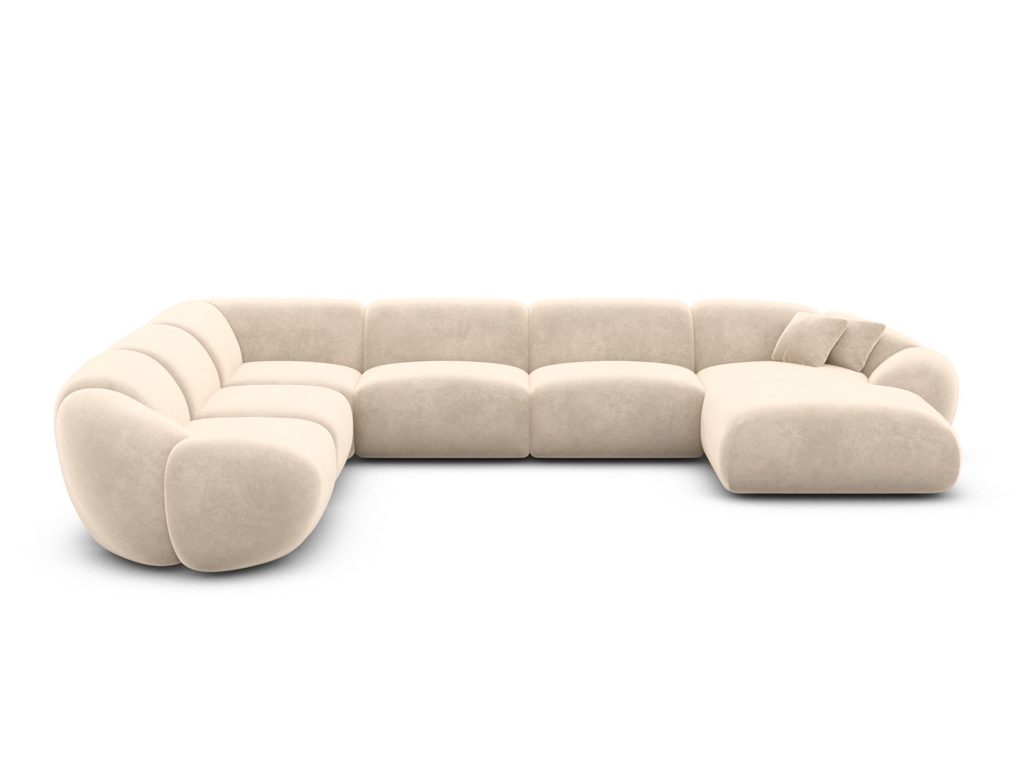 Sofa Dreams Wohnlandschaft XXL Wohnlandschaft Solverde U-Form aus Stoff, Wohnlandschaft, U-Form, Moderne Wohnlandschaft in U-Form, 2 Zierkissen inklusive