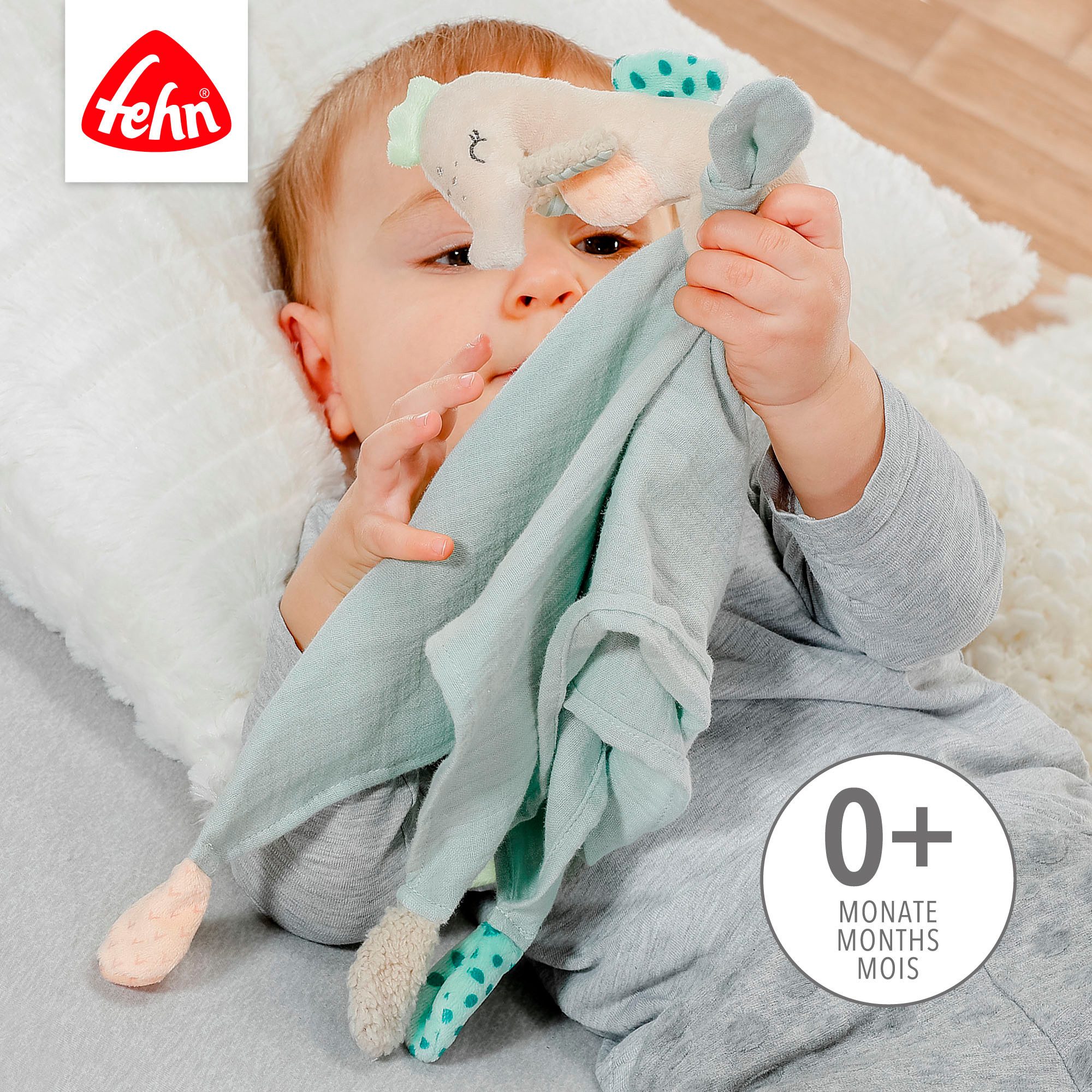 Fehn Kuscheltuch Meereskinder, Schmusetuch Seepferd