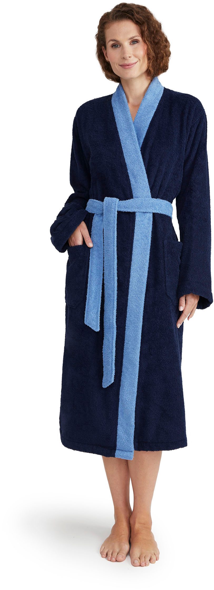 Möve Unisex-Bademantel Superwuschel Kimono mit Blende, Langform, Walkfrottier, Kimono-Kragen, Gürtel, ideal für Sauna & Spa, Hotelbademantel – Bild 4 von 5