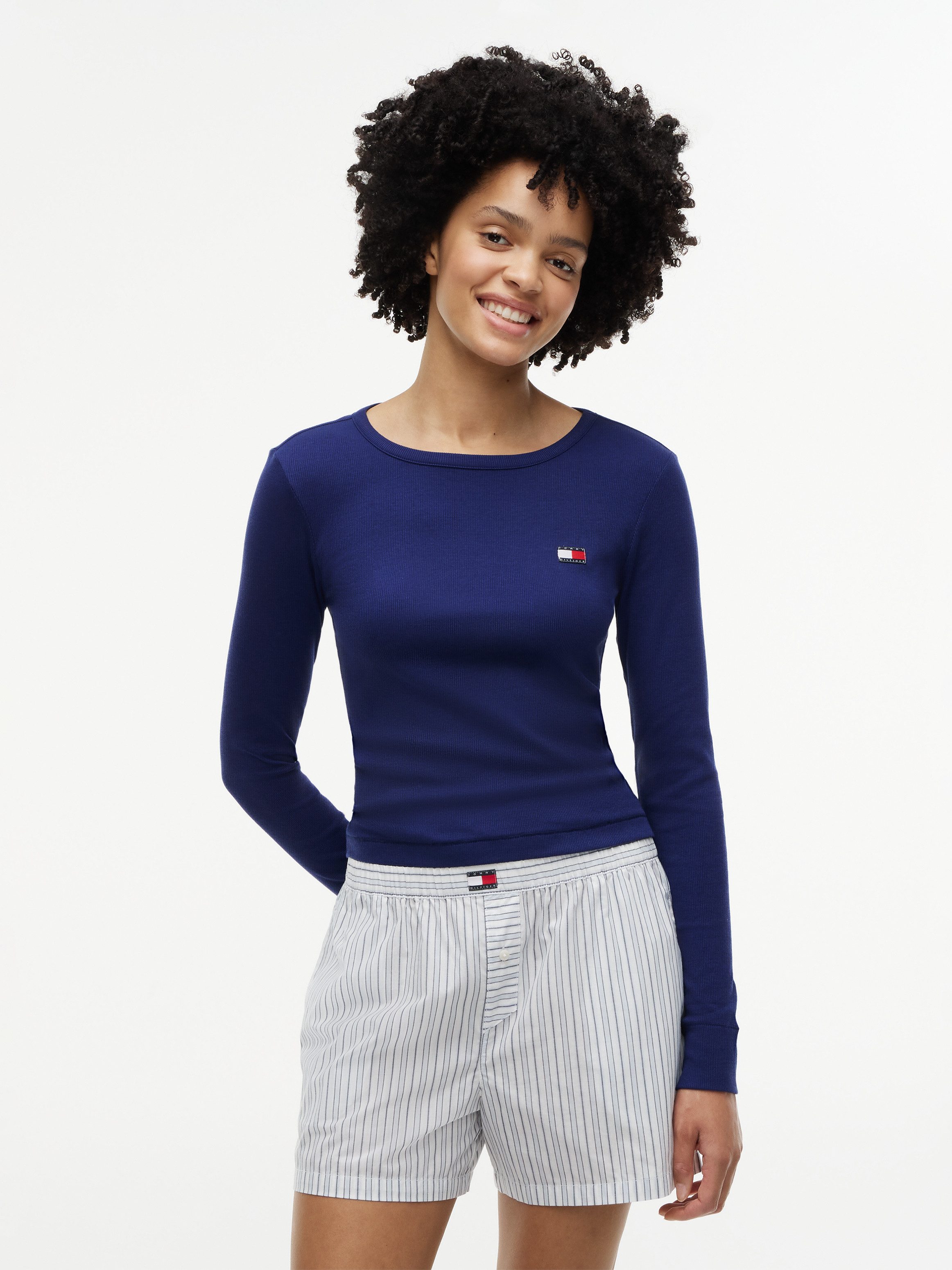 Tommy Hilfiger Underwear Langarmshirt LS RIB T-SHIRT in Rippstruktur, Rundhals