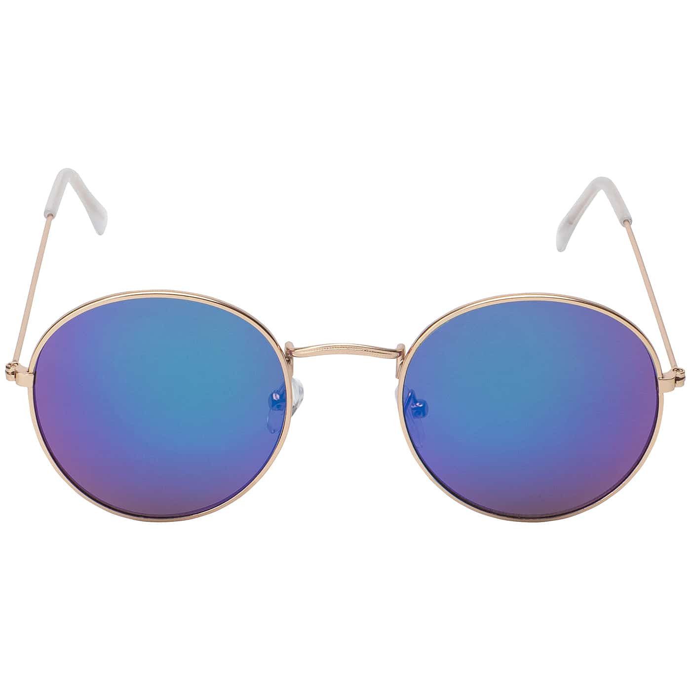 BEZLIT Eyewear Retrosonnenbrille Rund Form Verspiegelt Damen Herren Sonnenbrille (1-St) mit orange, blau, hellrot, lila, grün und roten Linsen
