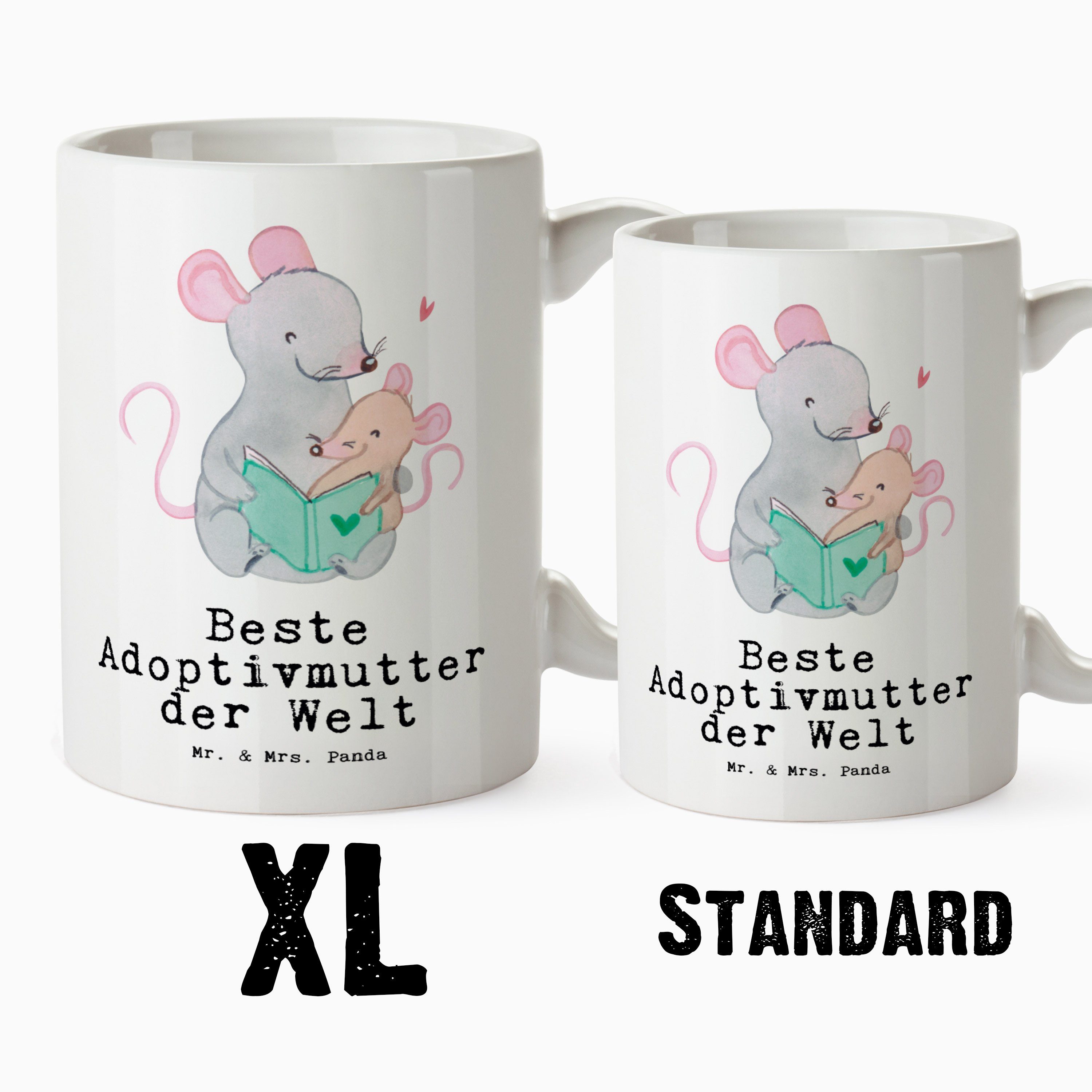 Mrs. Tasse Mr. Weiß Maus - Adoptivmutter & - Große Tass, Tasse Welt Beste Panda Keramik XL Groß, der Geschenk,