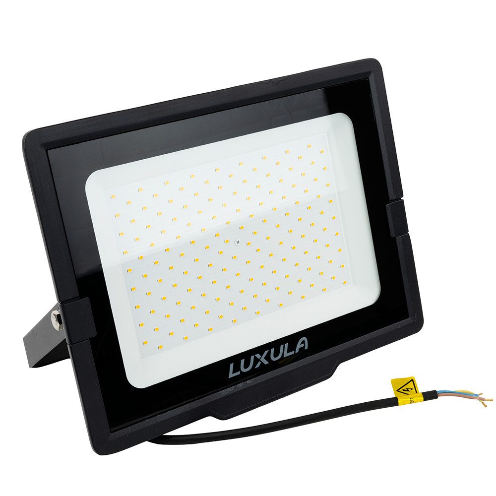 LUXULA LED Flutlichtstrahler LUXULA LED Fluter 150 W 3000 K Warmweiß Schwarz, LED fest integriert, Warmweiß