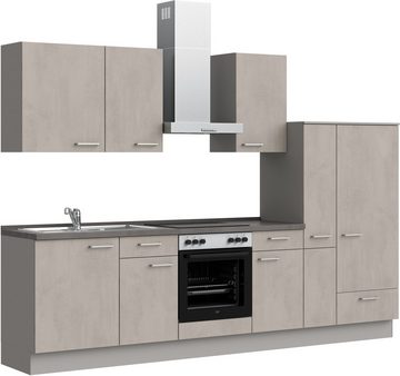 nobilia® Küchenzeile "Riva basic", vormontiert, Ausrichtung wählbar, Breite 300 cm, ohne E-Geräte