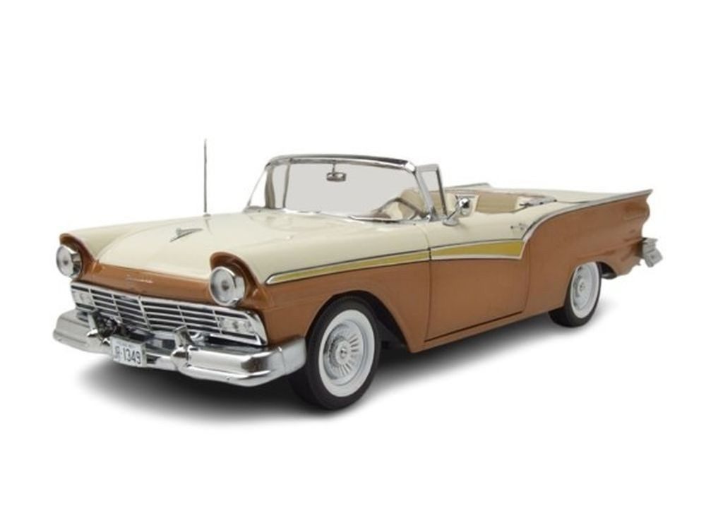 Sun Star Modellauto Ford Fairlane 500 Skyliner 1957 bronze weiß, Maßstab 1:18