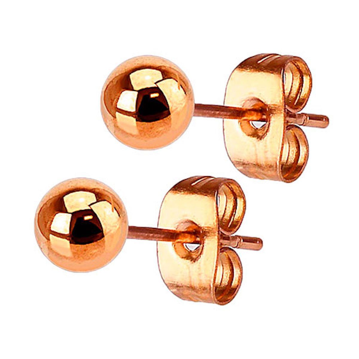 Taffstyle Paar Ohrstecker Damen Ohrstecker Edelstahl runde Kugel Perle Ohrringe Stecker Roségold, Geschenke für Frauen Freundin zum Geburtstag Weihnachten Valentinstag | Ohrstecker