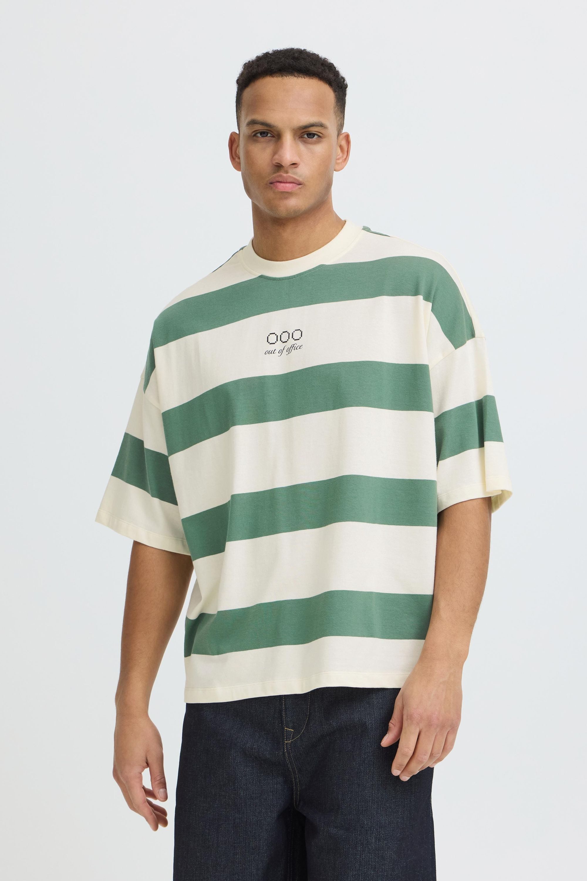 Blend Rundhalsshirt BHKaveh Weites T-Shirt mit breiten Streifen