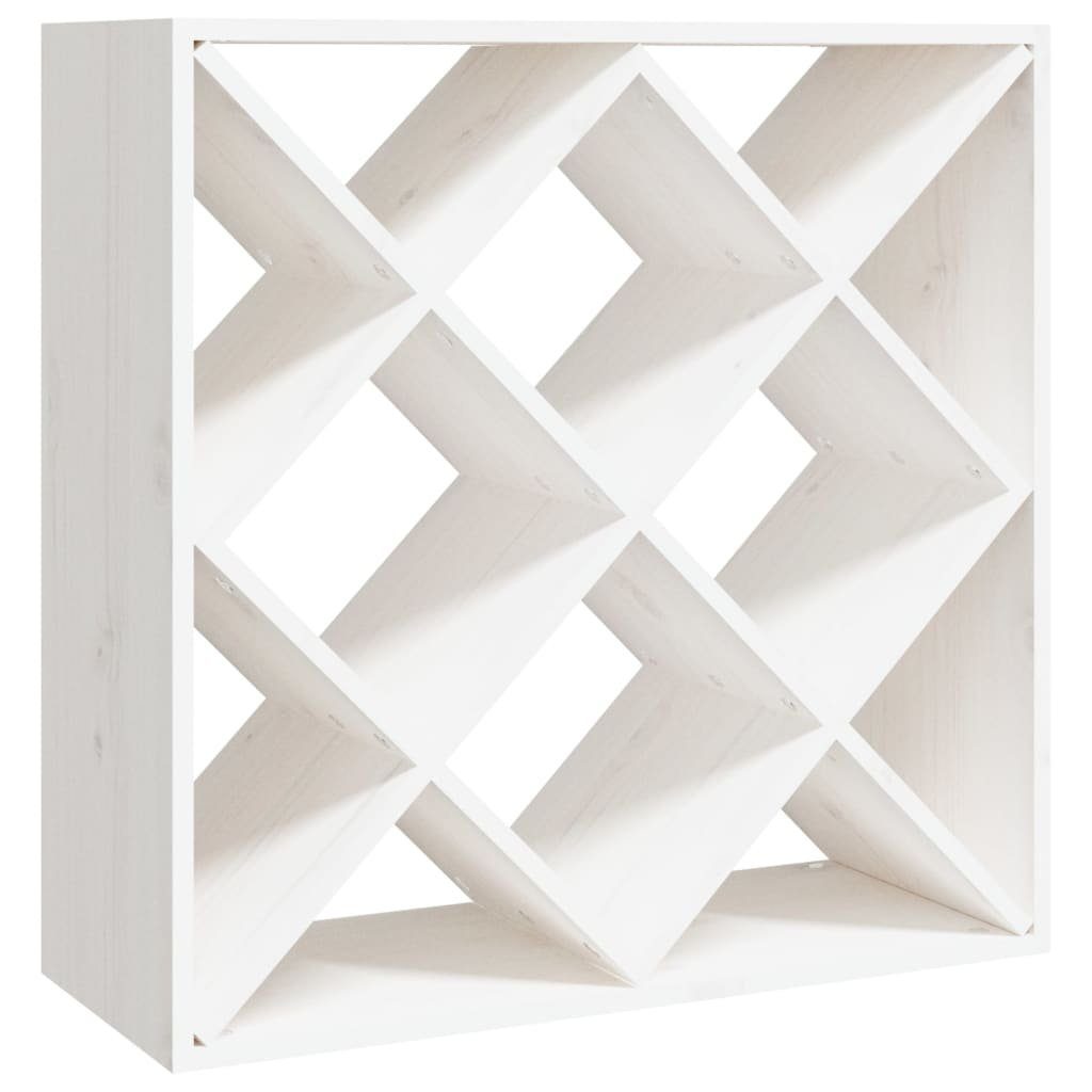 Weinregal Weinregal Weiß 62x25x62 cm Massivholz Kiefer Flaschenregal Lagerung Fl