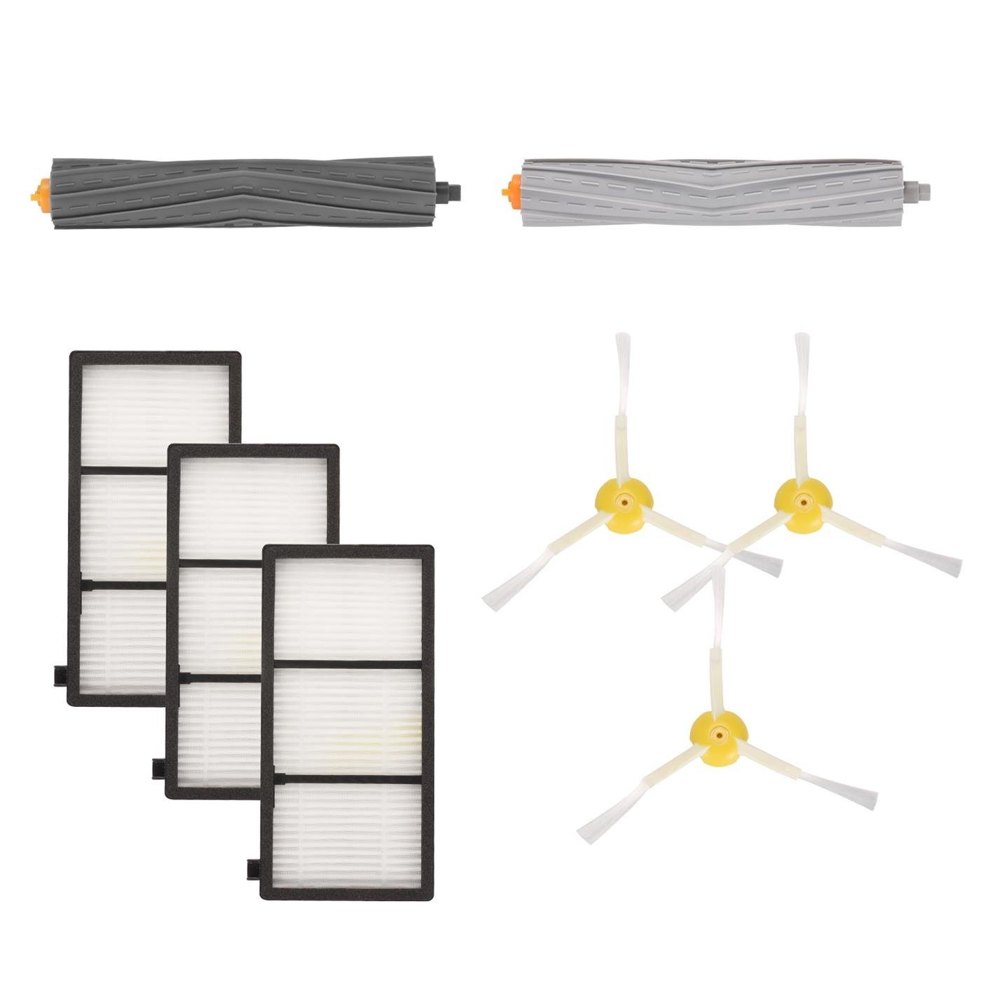 VERCO Reinigungsbürsten-Set Reinigungskit für iRobot, 800, 805, 860, 861, 865, 866, 870, 871, 880, 885, 890, 895, 900, 960, 965, 966, 980, 981, (8-tlg), Ersatz Teile Set Wartungskit Filter Seitenbürste Zubehör Bürste
