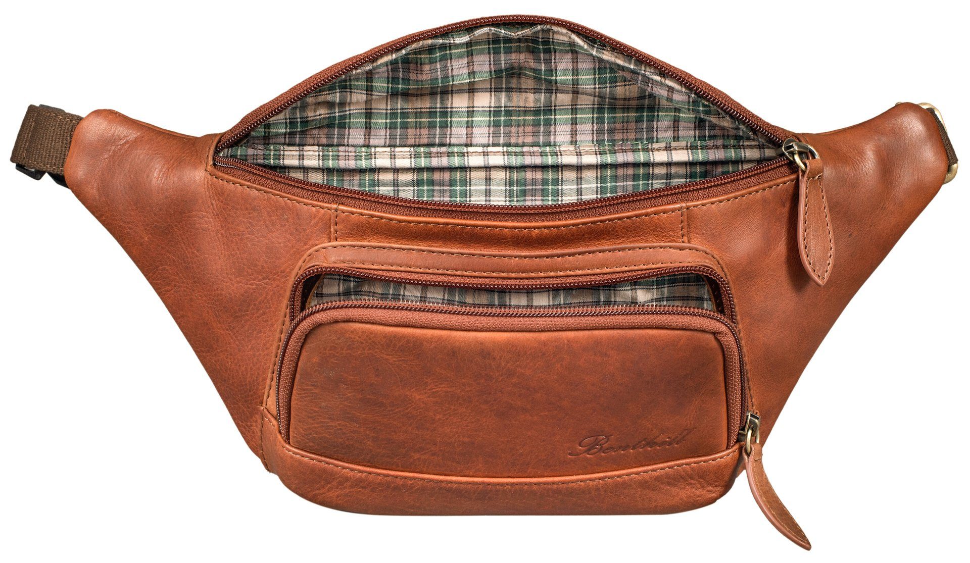 Benthill Gürteltasche Echt Leder Bauchtasche Gürteltasche Wandertasche Hüfttasche, Reißverschlussfach