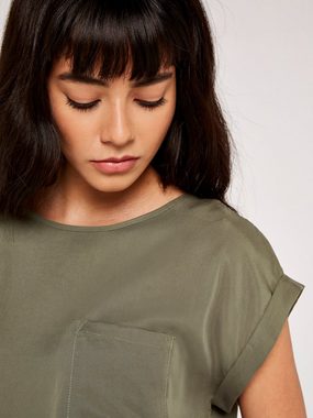 Apricot T-Shirt in unifarben, mit Brusttasche