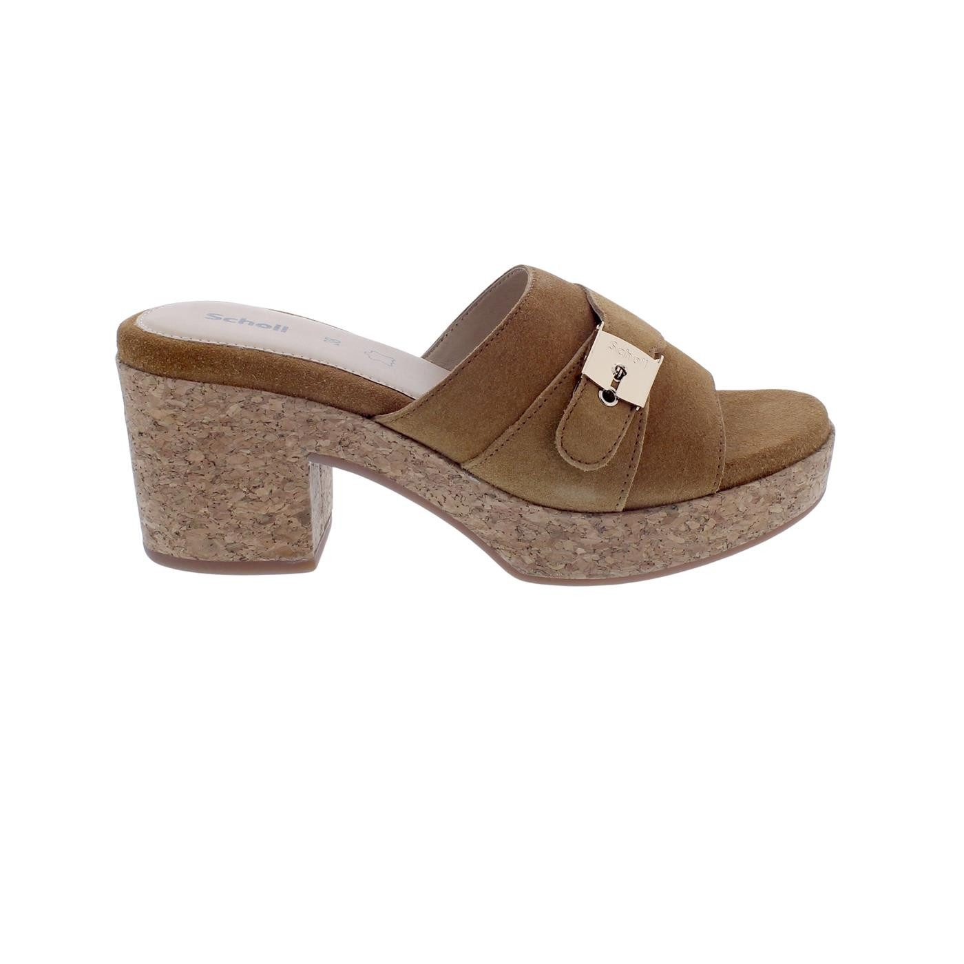 Scholl Scholl Ophelia Cognac Suede – Veloursleder Pantolette