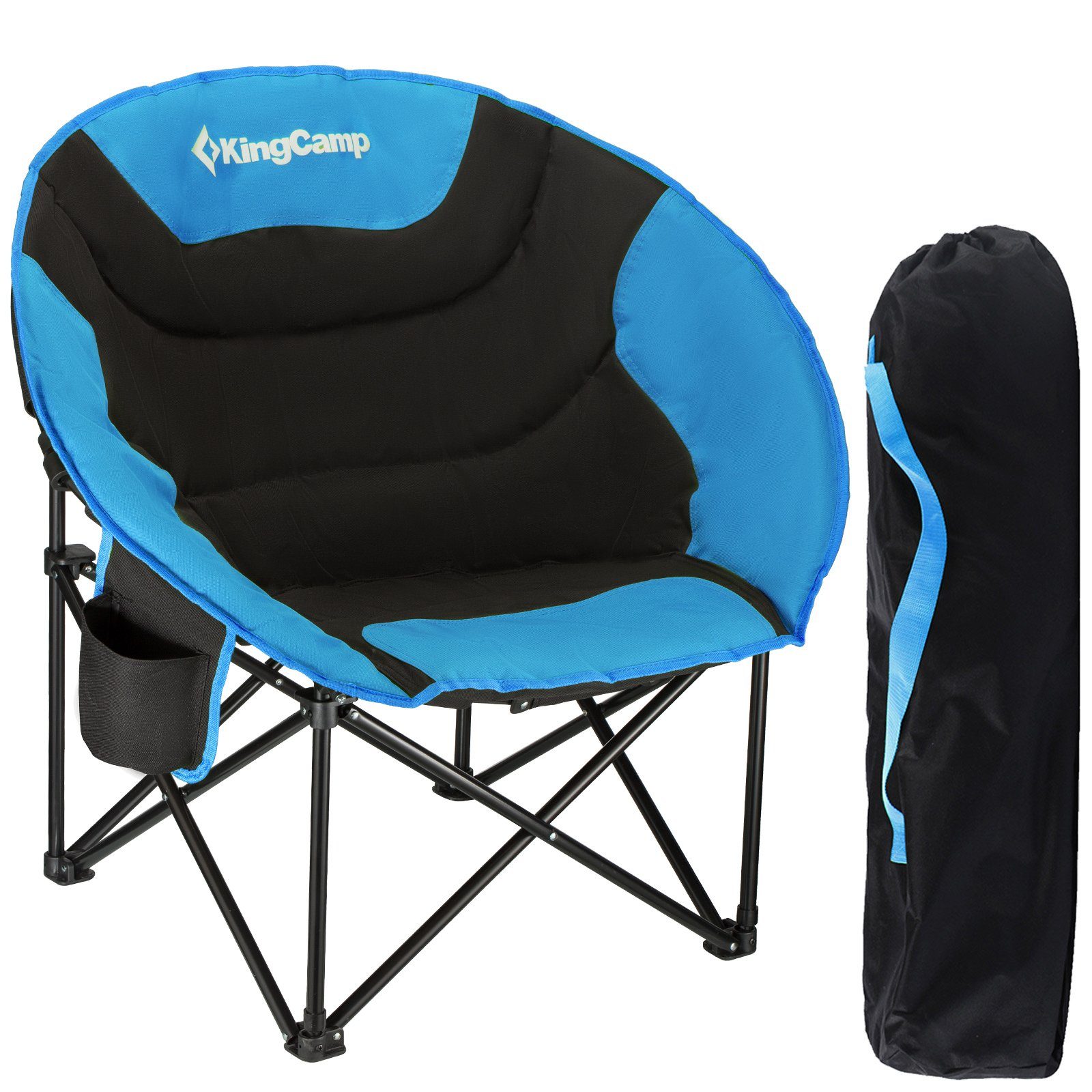 Angel kg Klapp Blue Garten Campingstuhl L 120 Camping Stuhl, MoonChair Outdoor Black/Royal KingCamp Sessel Falt