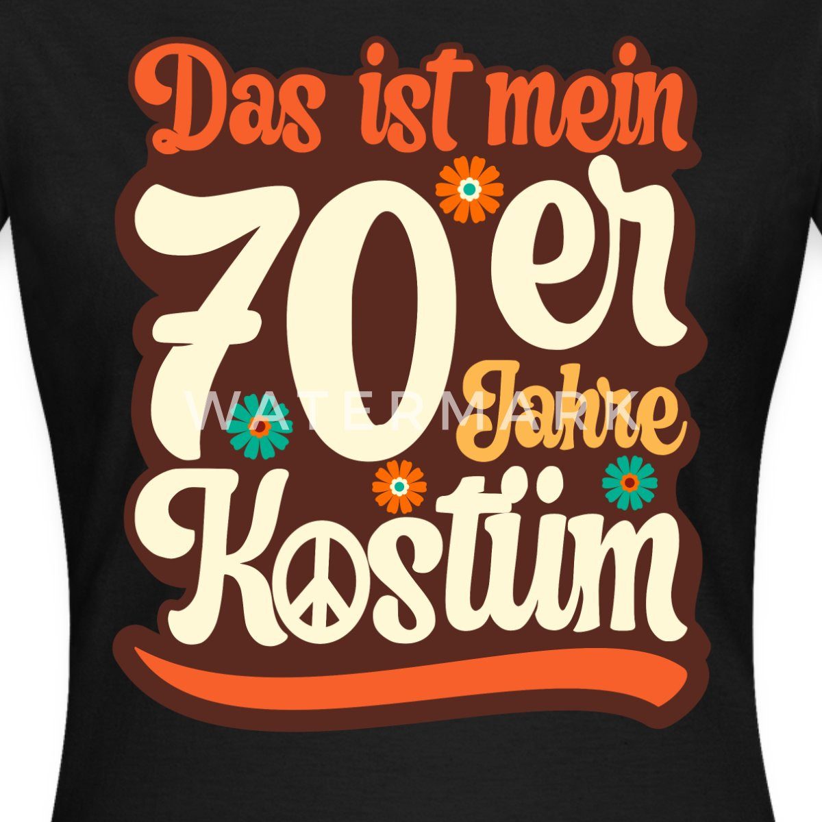 T-Shirt 70er Jahre Kostüm Fasching Flower Power Peace Frauen T-Shirt
