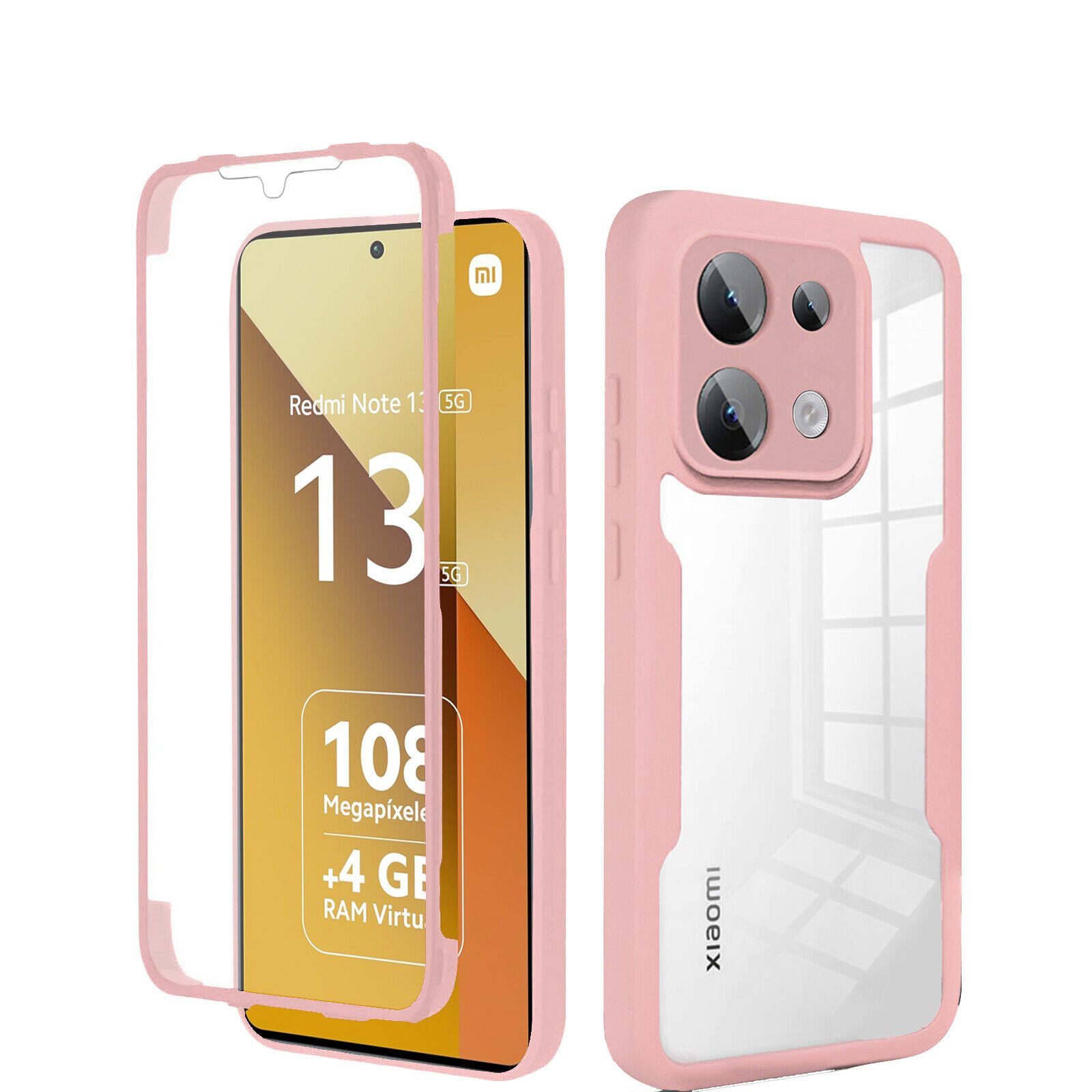 betterfon Handyhülle für Xiaomi Redmi Note 13 5G TPU Schutzcase, 2-teiliges 360 Grad Case mit Rundumschutz und Displayschutz