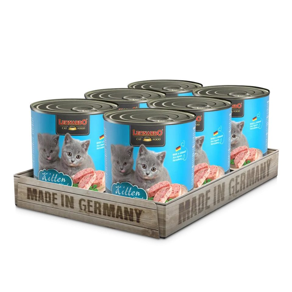 Leonardo Catfood Kitten - getreidefreies Nassfutter für Kätzchen bis 1 Jahr 6x800g, Nassfutter für: Katzen