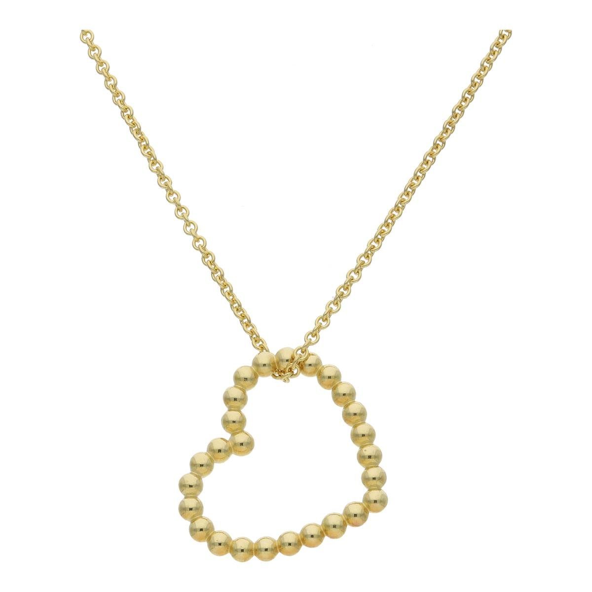 JuwelmaLux Kette mit Anhänger JuwelmaLux Halskette mit Anhänger Herz 925/000 Sterling Silber vergold (1-tlg)