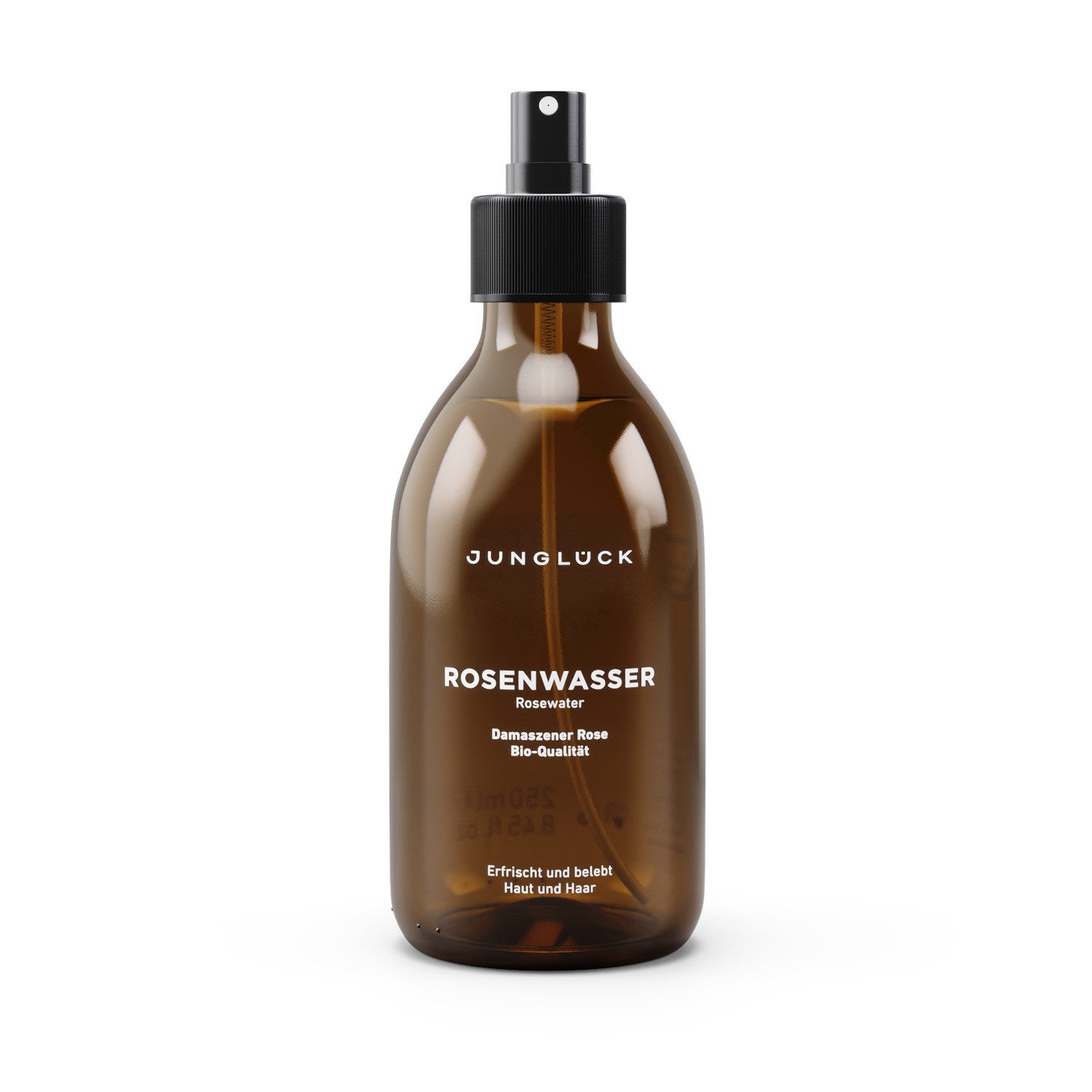 JUNGLÜCK Gesichtswasser Rosenwasser Spray - 100% Bio, Vegan, ohne Alkohol, 1-tlg., Erfrischendes Spray für Gesicht, Haare und Körper