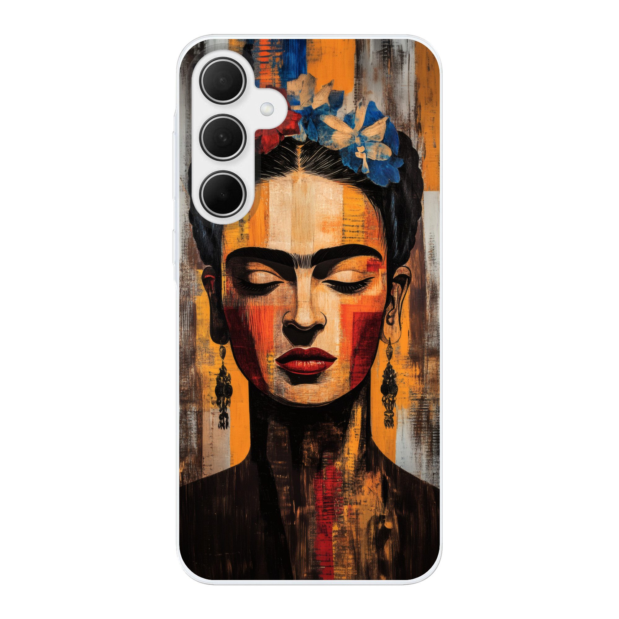 MuchoWow Handyhülle für Samsung Galaxy A35 5G Porträt - Frau - Blumen, Smartphone-Bumper, Print, Handy Schutzhülle Dünn