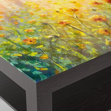 DEQORI Couchtisch 'Blumenwiese im Monet-Stil', Glas Beistelltisch Glastisch modern