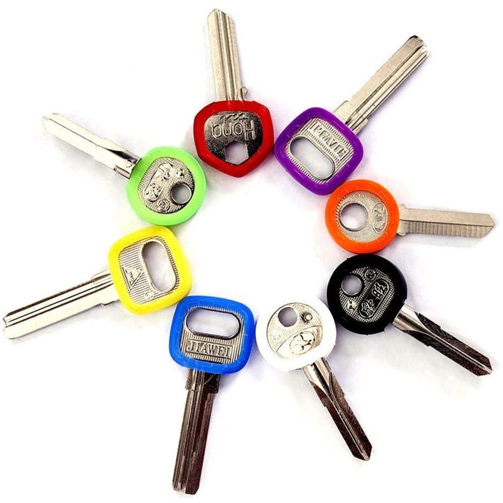 32tlg Silikon Schlüsselkappen Schlüsselkennringe Key Ring Caps Tags Rund  Ring