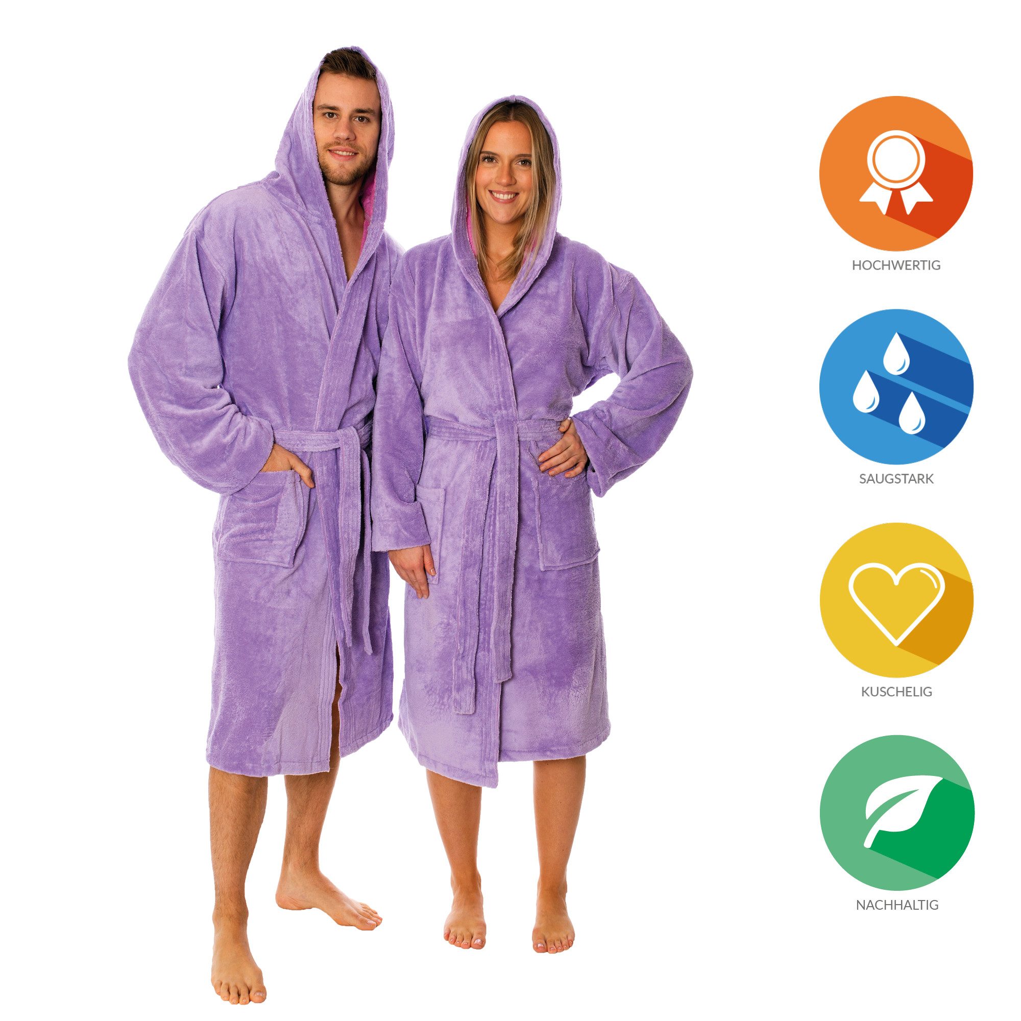 Lavea Bademantel Madrid, aus 100% Bambusviskose, fusselfrei, pflegeleicht, günstig online kaufen