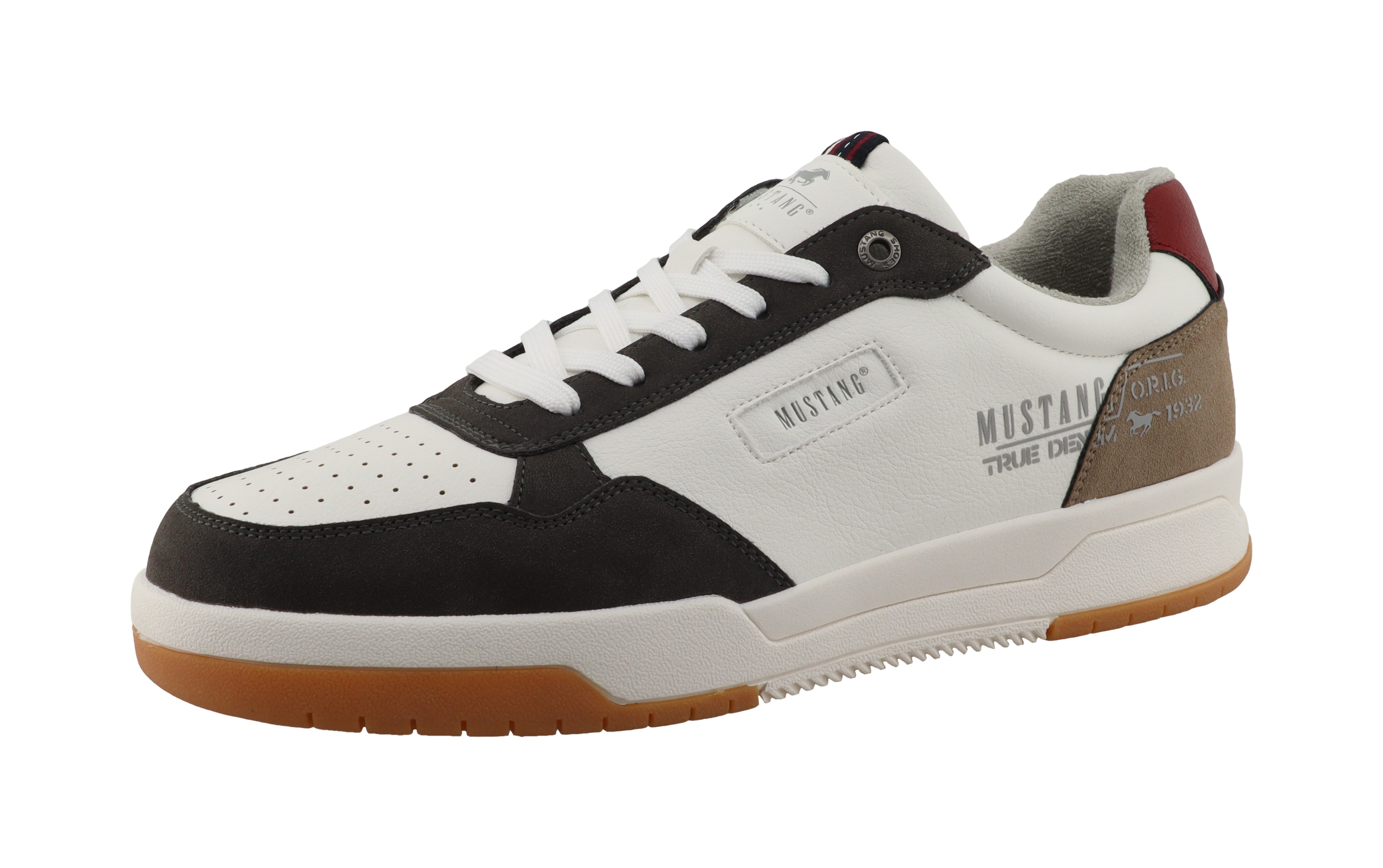 Mustang Shoes Ruggero Sneaker Freizeitschuh, Halbschuh, Schnürschuh mit modischen Kontrastbesätzen